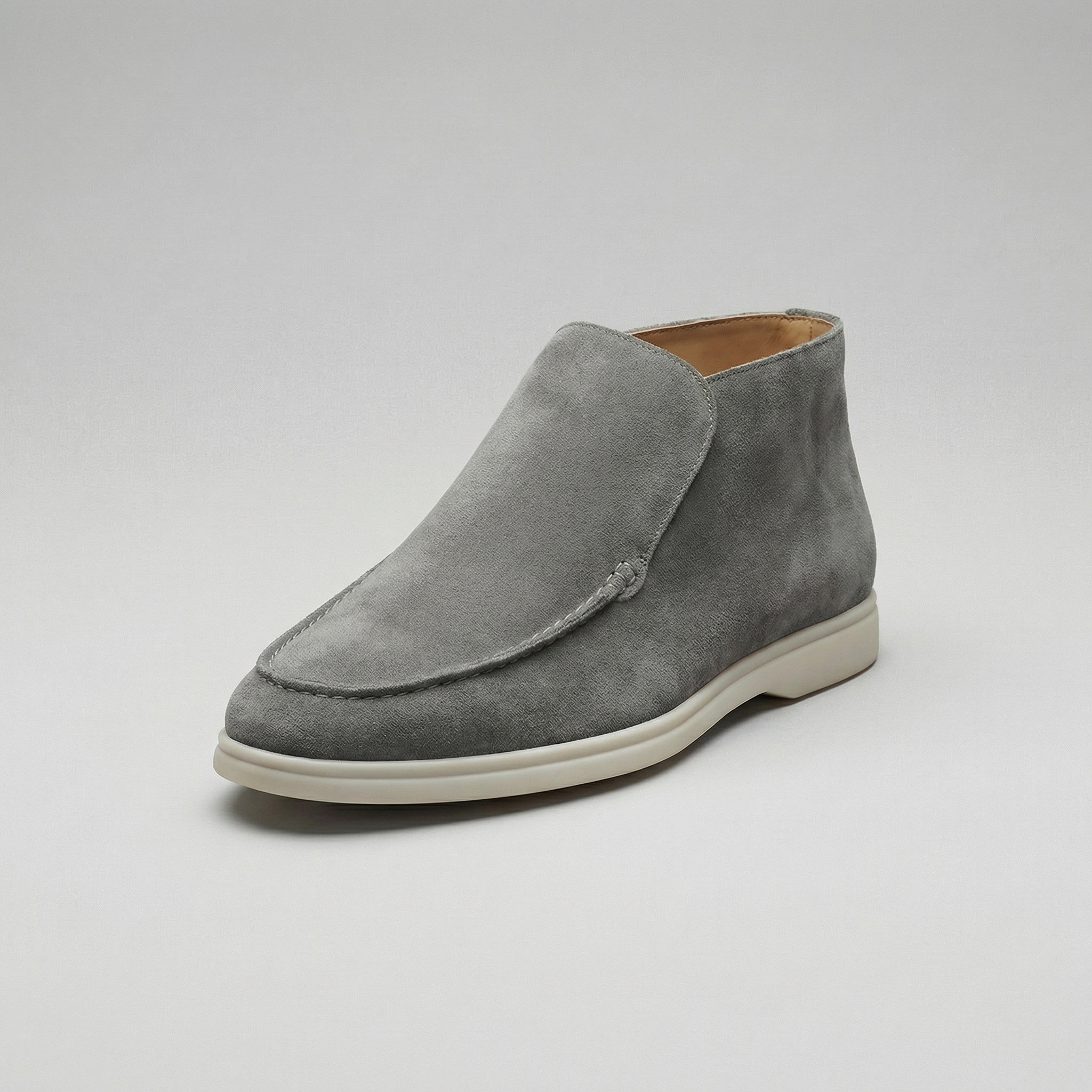 Mocassini da uomo in camoscio alto