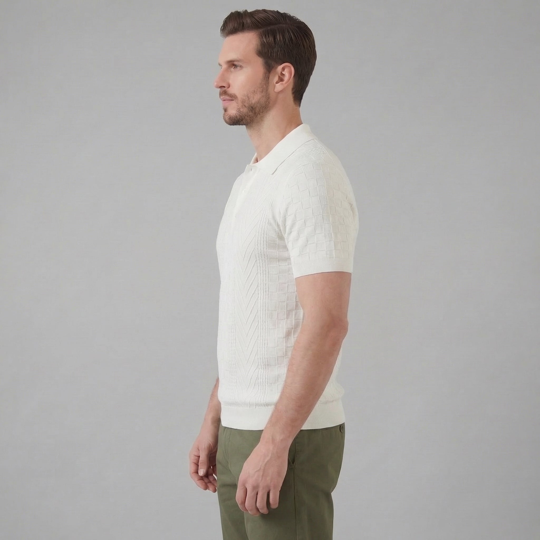 Polo jacquard - vestibilità slim sartoriale da uomo