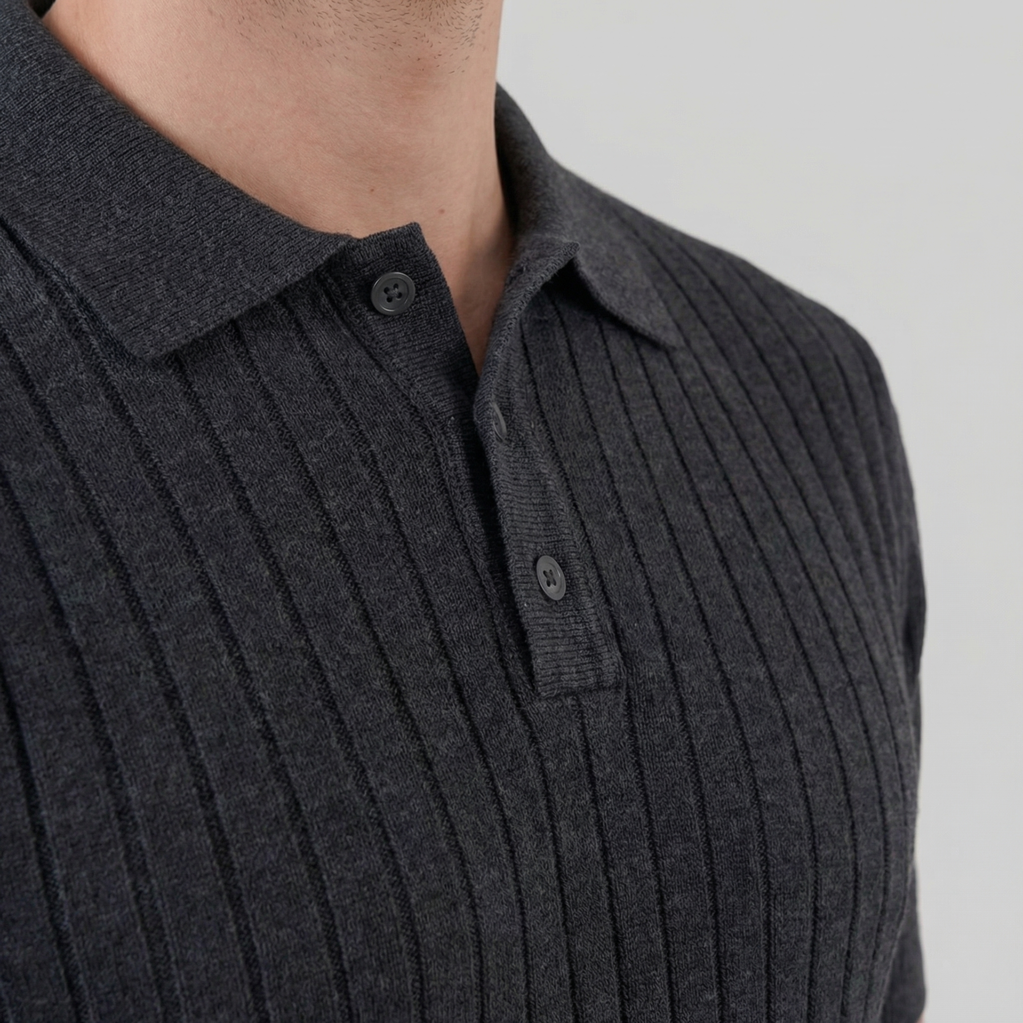 Polo de Punto a Rayas para Hombre