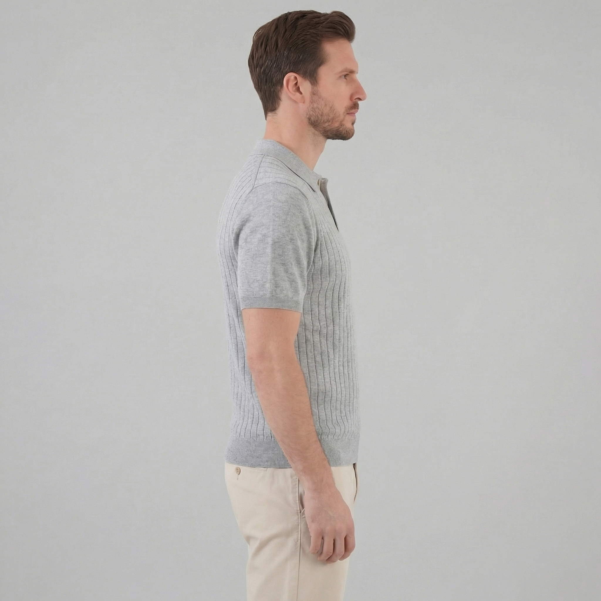 Polo de Punto a Rayas para Hombre