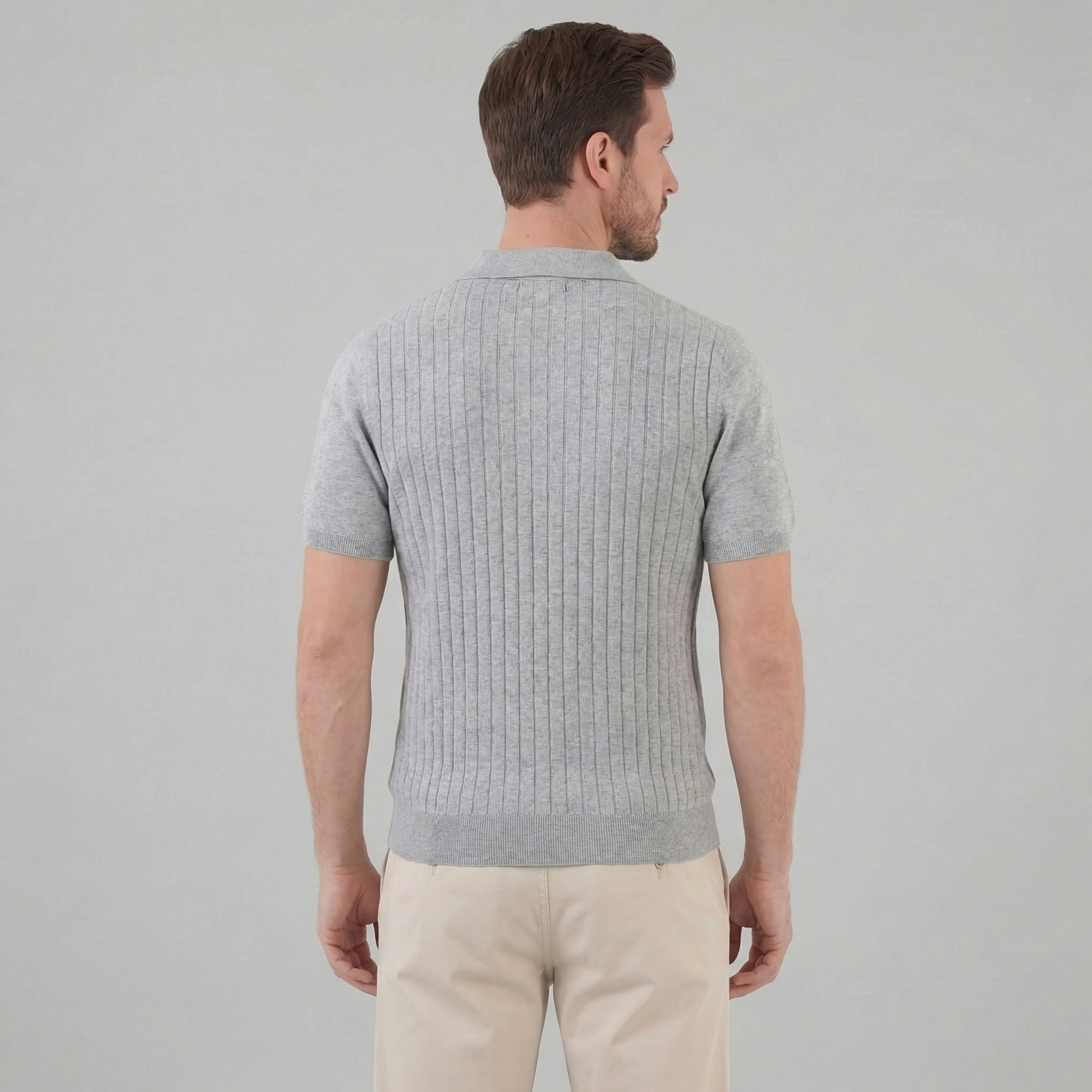 Polo de Punto a Rayas para Hombre