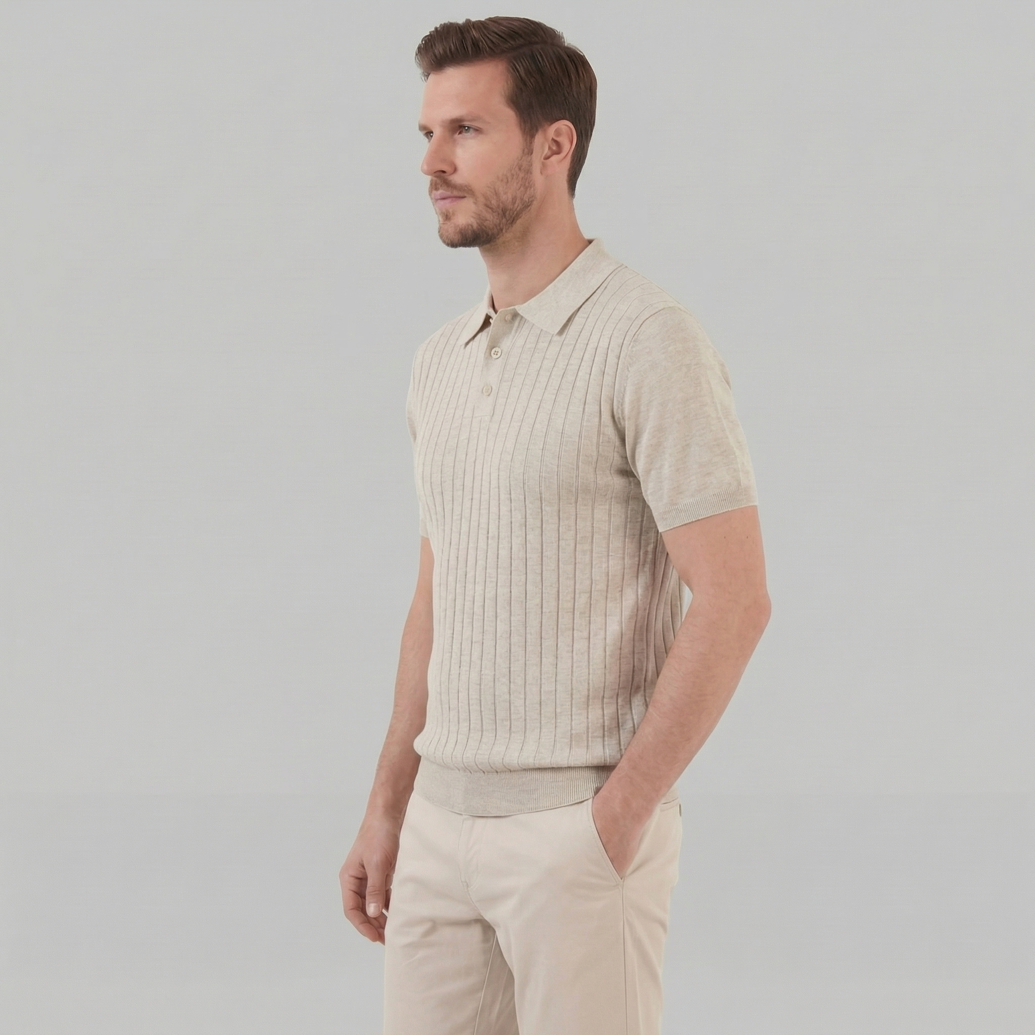 Polo de Punto a Rayas para Hombre