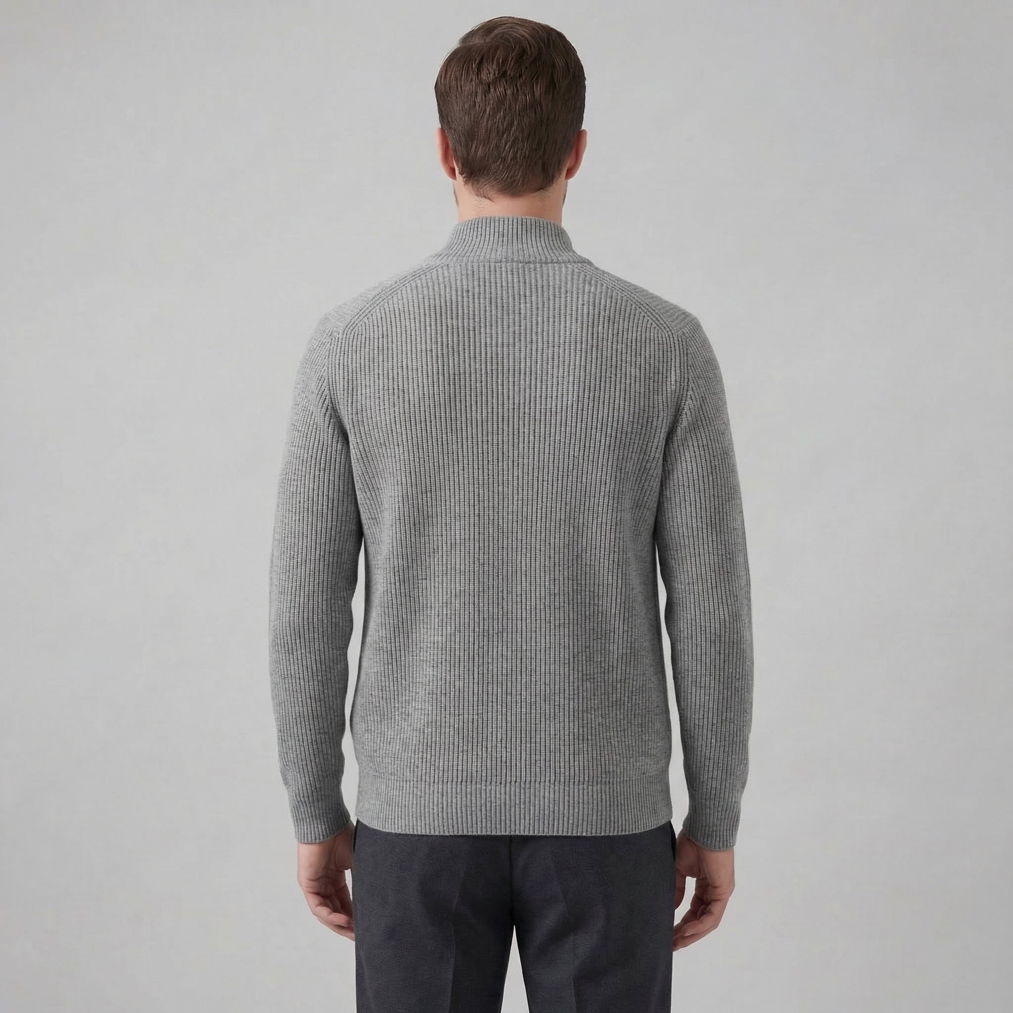 Men's Knitted Zip Up Cardigan