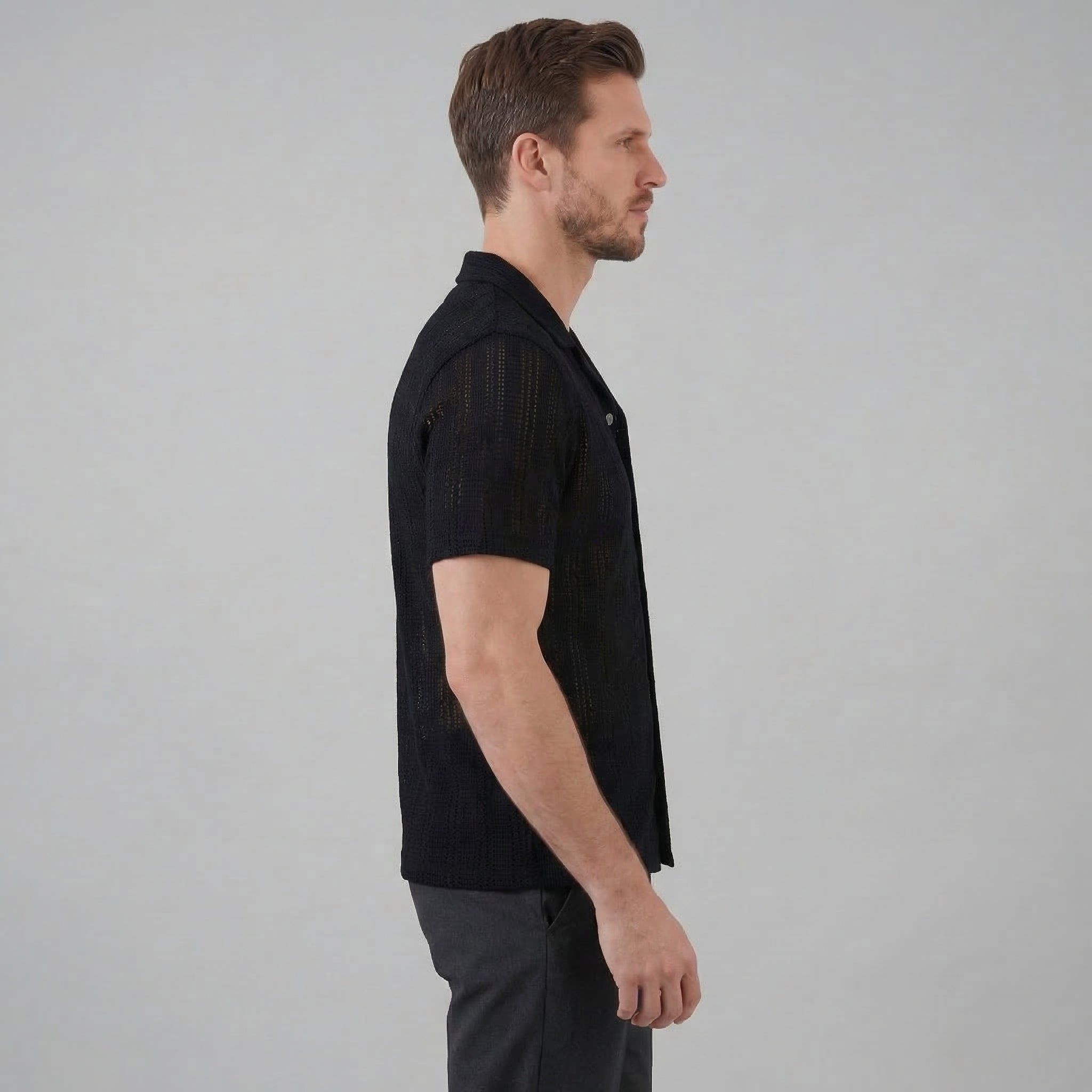 Camisa ligera de botones para verano para hombre