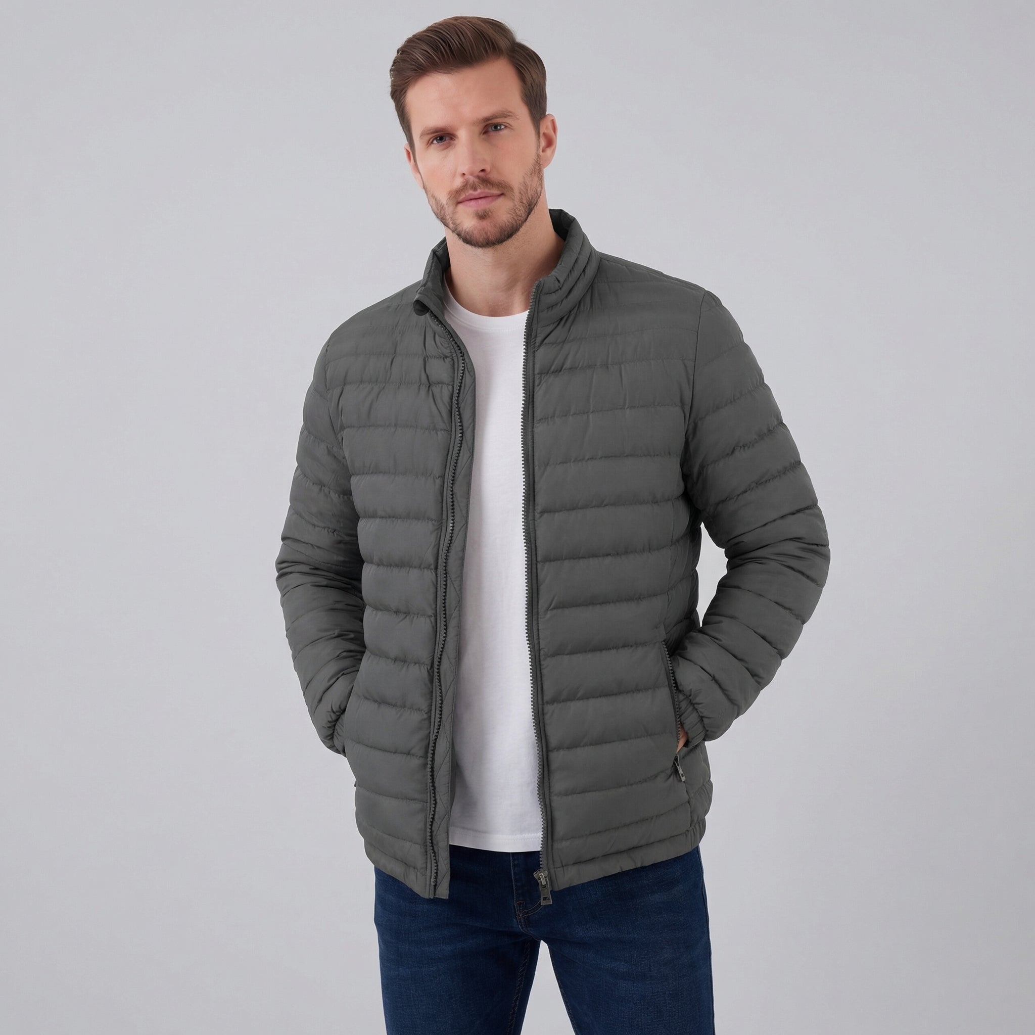 Chaqueta acolchada ligera de primavera para hombre