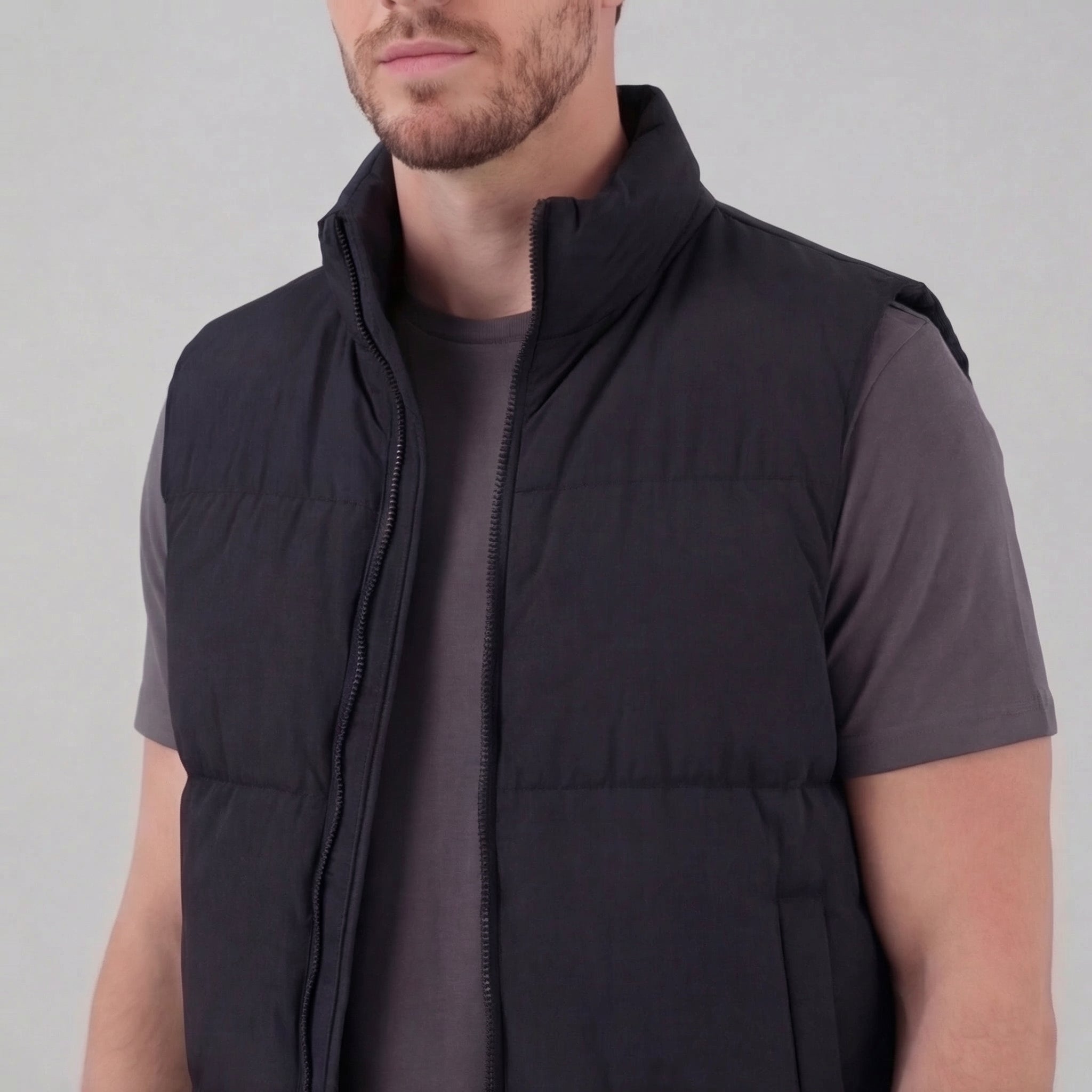 Gilet imbottito leggero senza maniche da uomo
