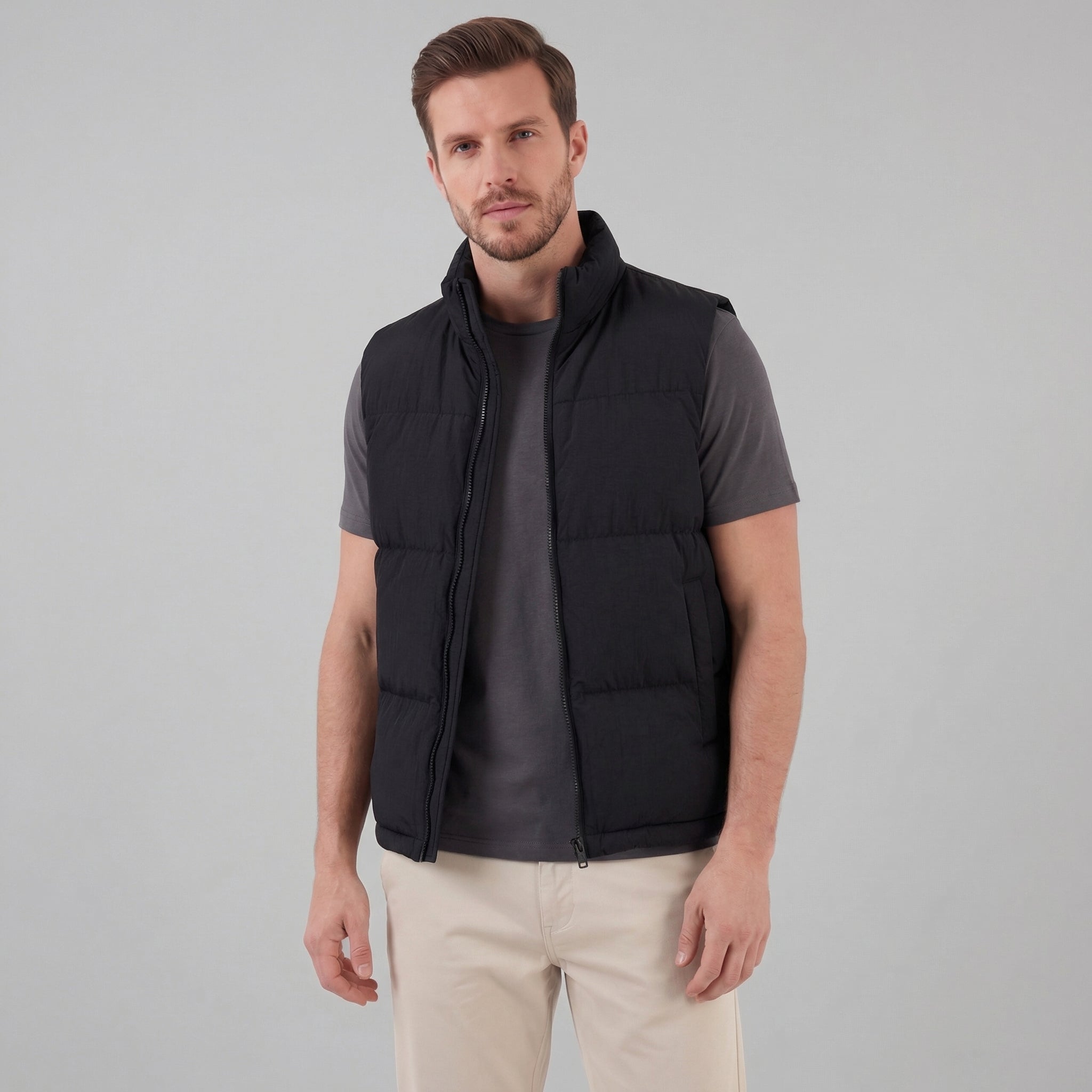 Gilet imbottito leggero senza maniche da uomo