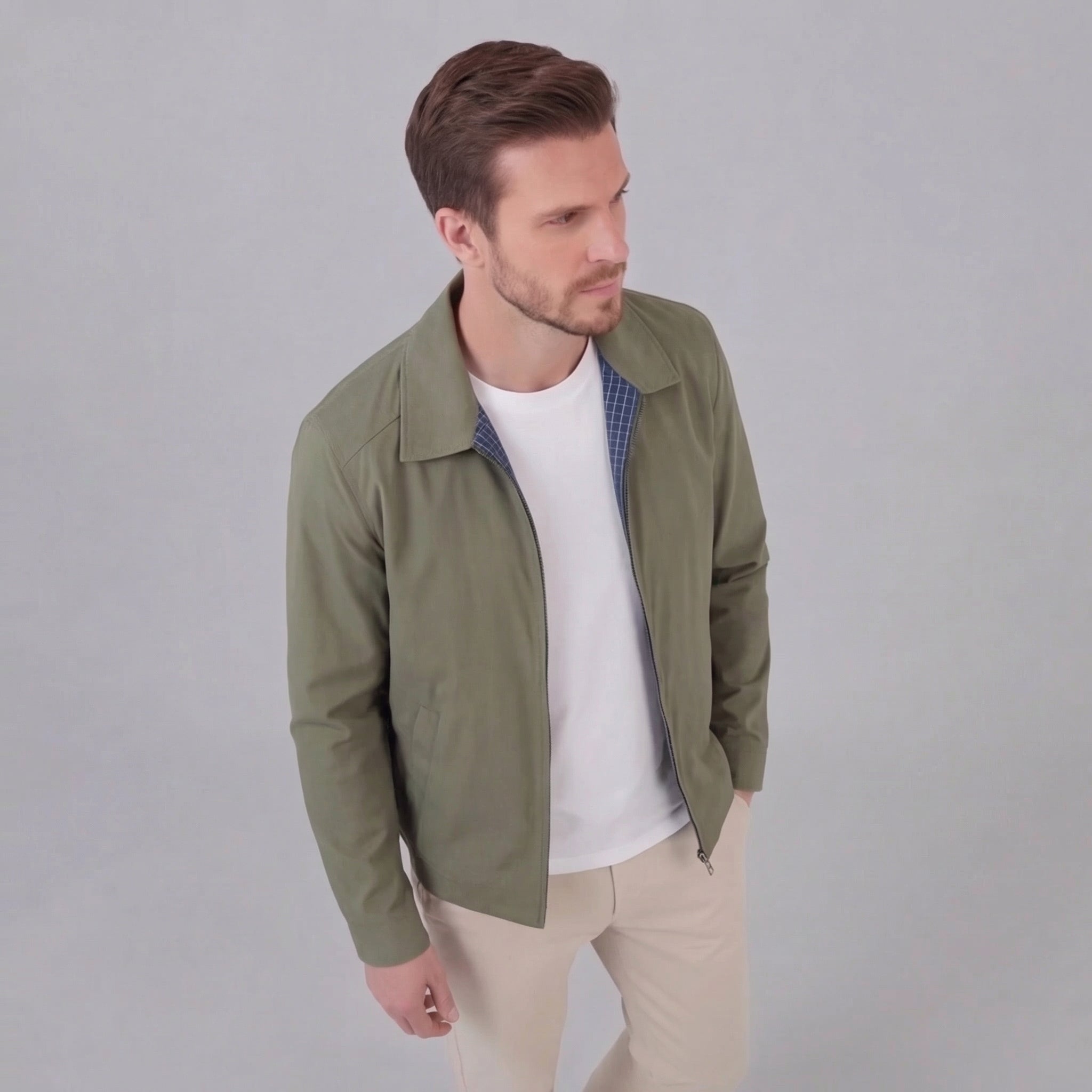Chaqueta ligera con cremallera para hombre