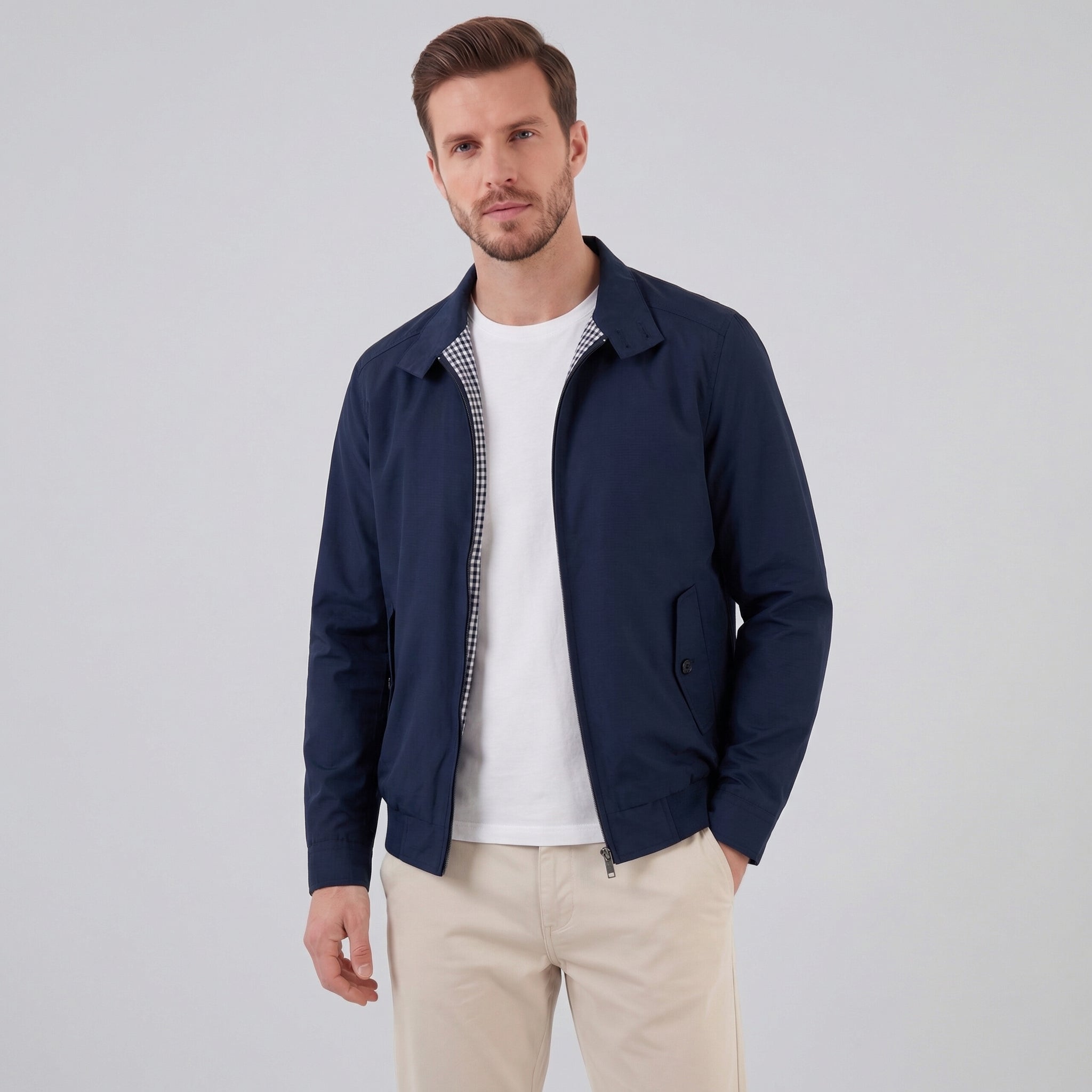 Chaqueta ligera con cremallera para hombre