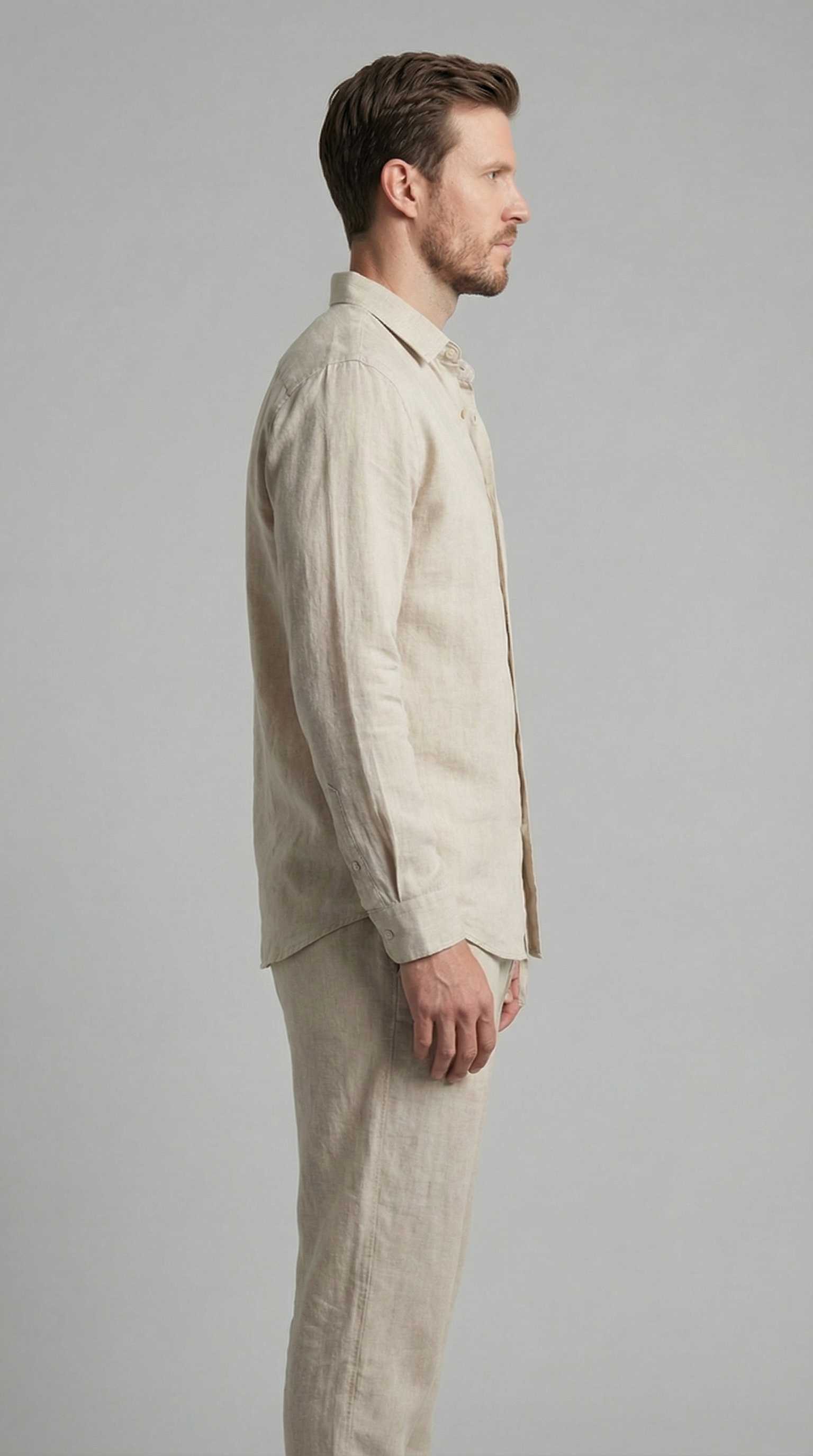 Herren Leinen Koordinaten-Set