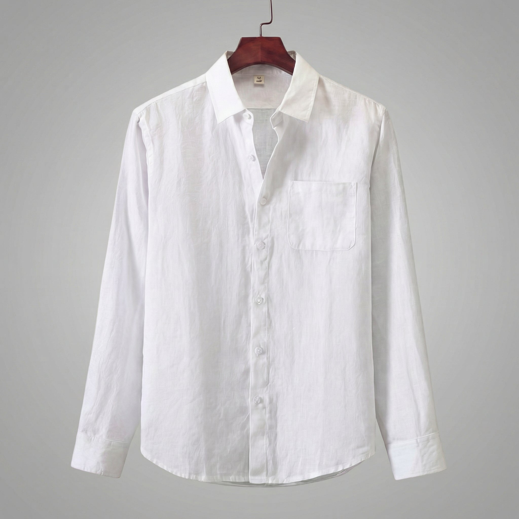Camicia da uomo in lino a maniche lunghe