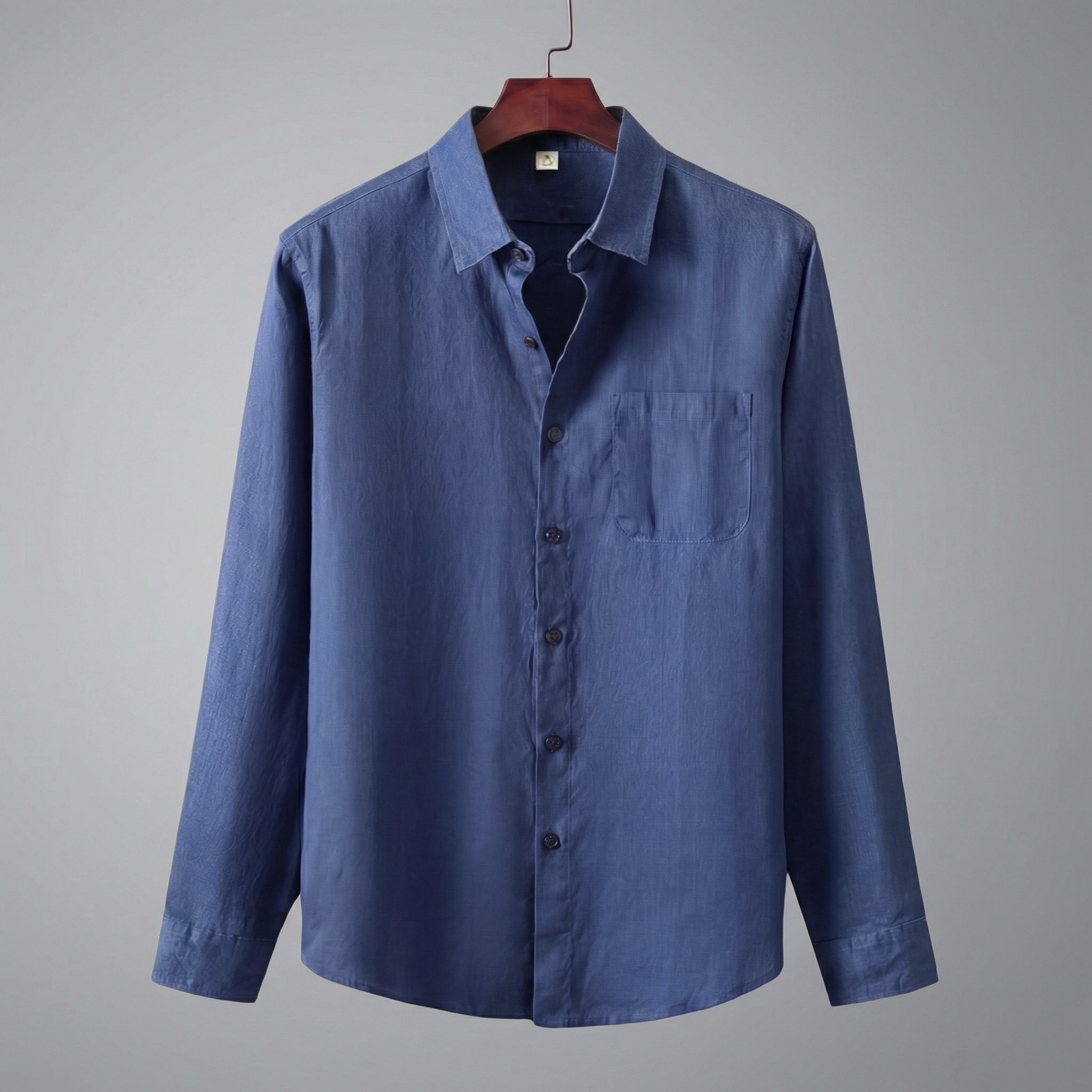 Herre Hør Langærmet Skjorte