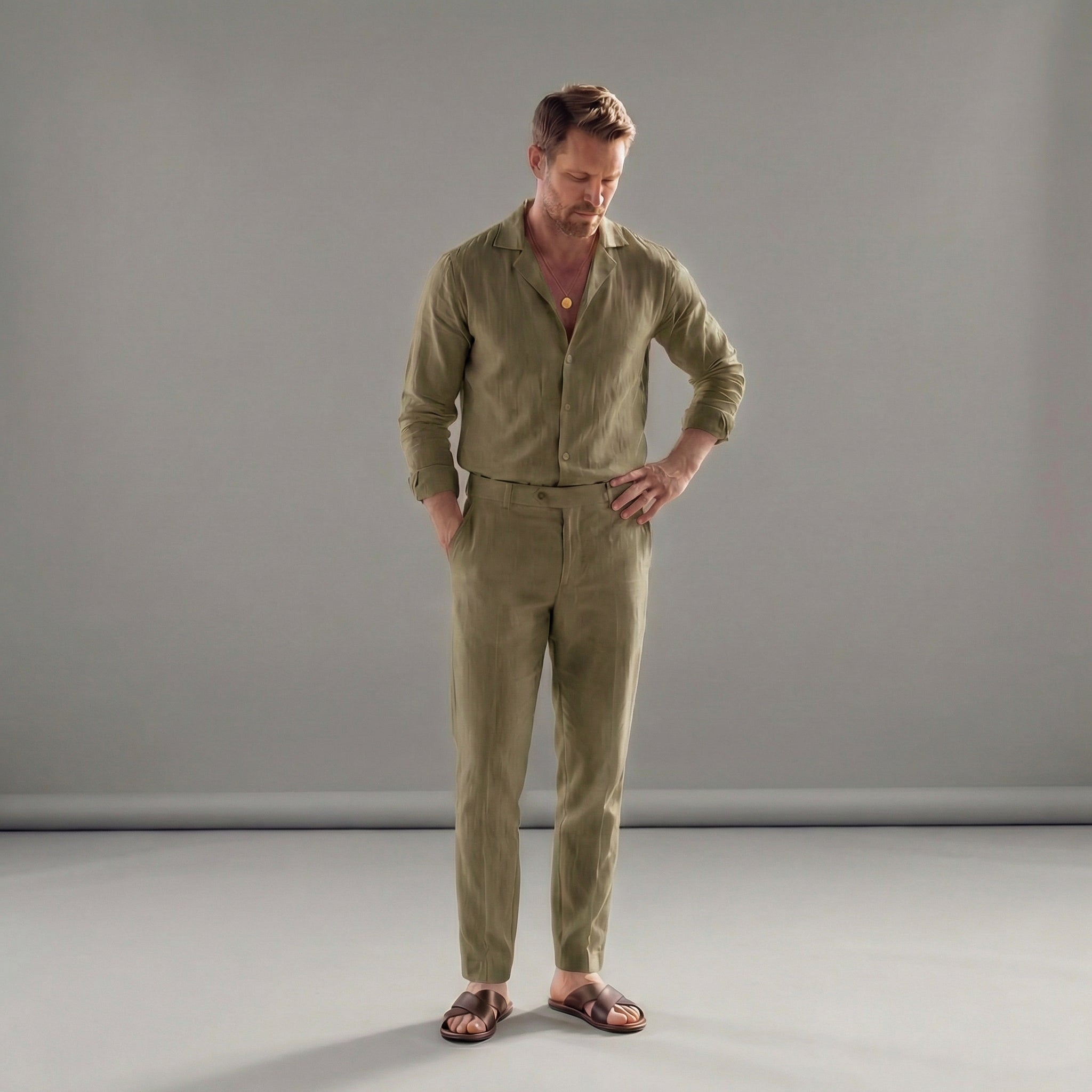 Herren Leinen-Outfit-Set