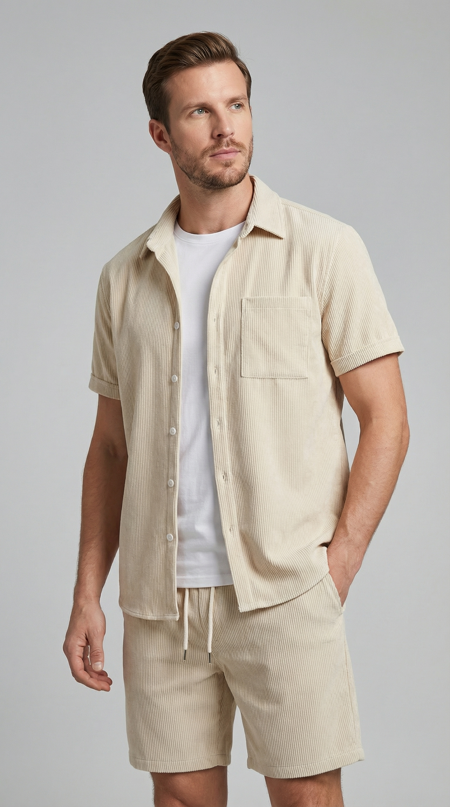 Herren Leinen Sommer Set