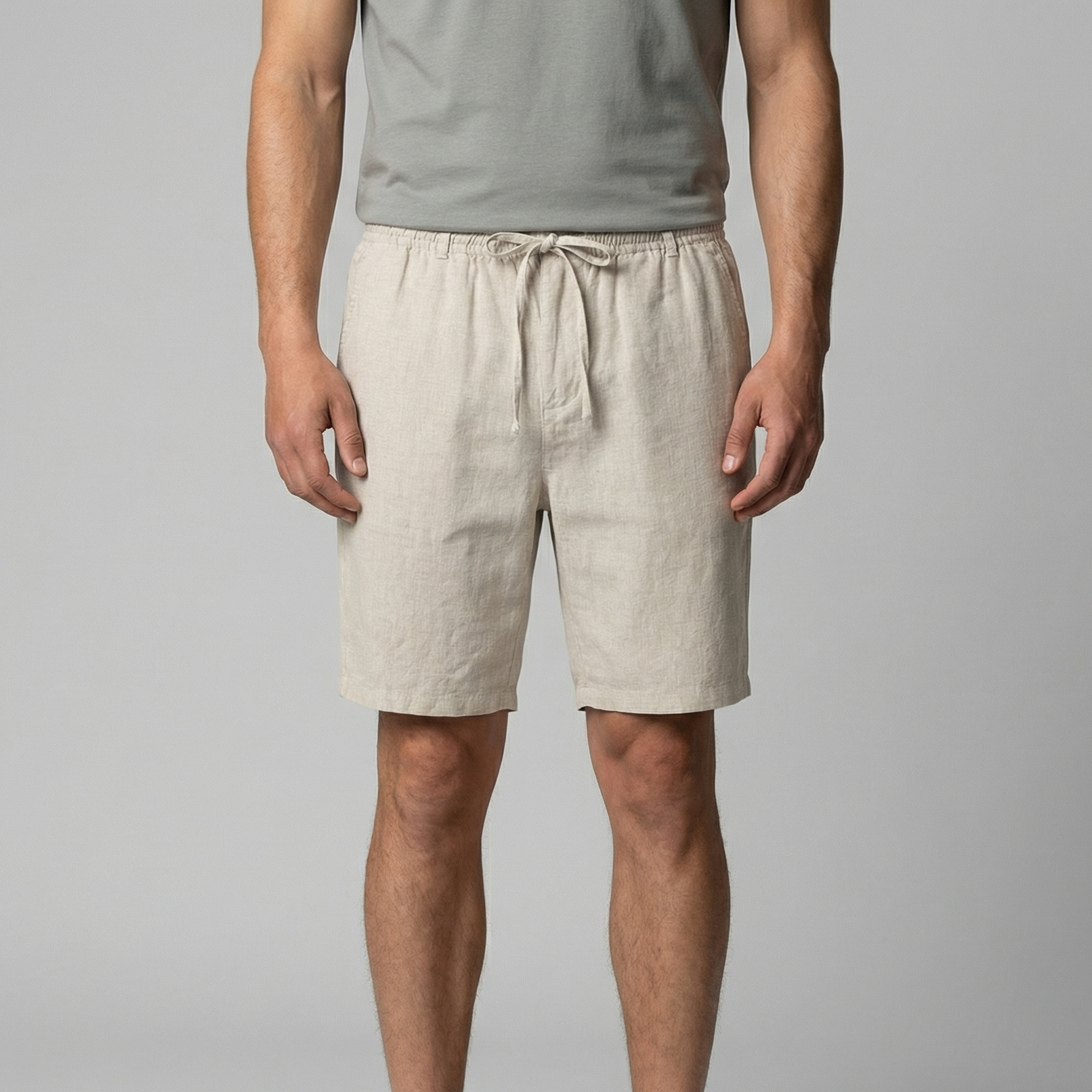 Pantalones Cortos de Lino para Verano para Hombre