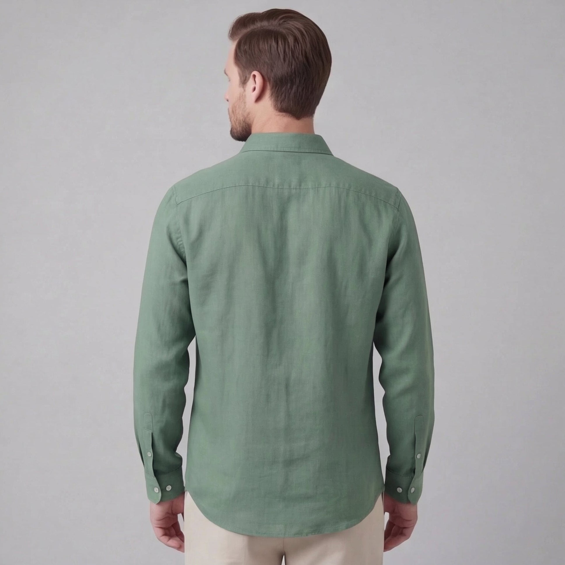 Men's Long Sleeve Linen Outfit Set