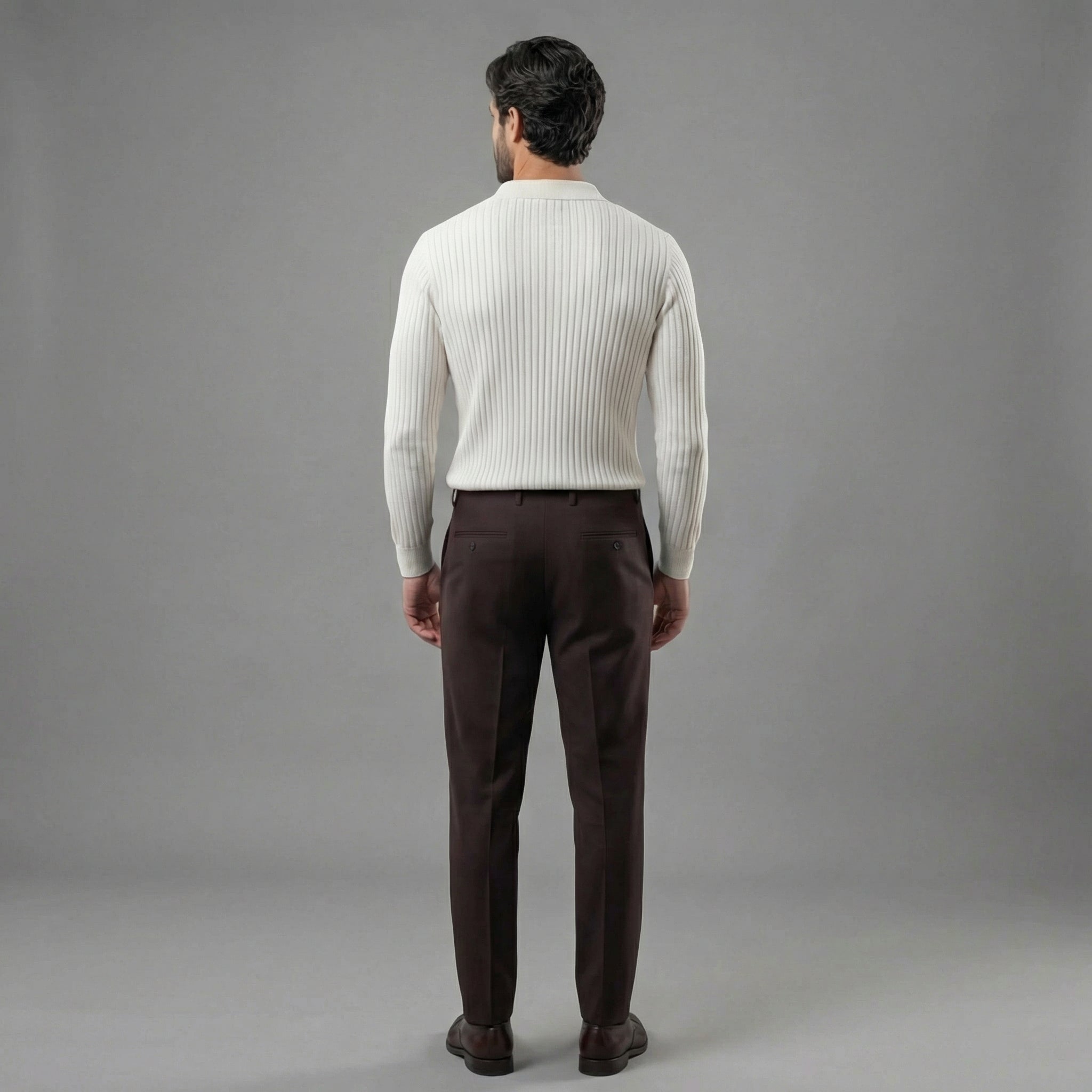 Herren Polopullover mit Reißverschluss und langen Ärmeln
