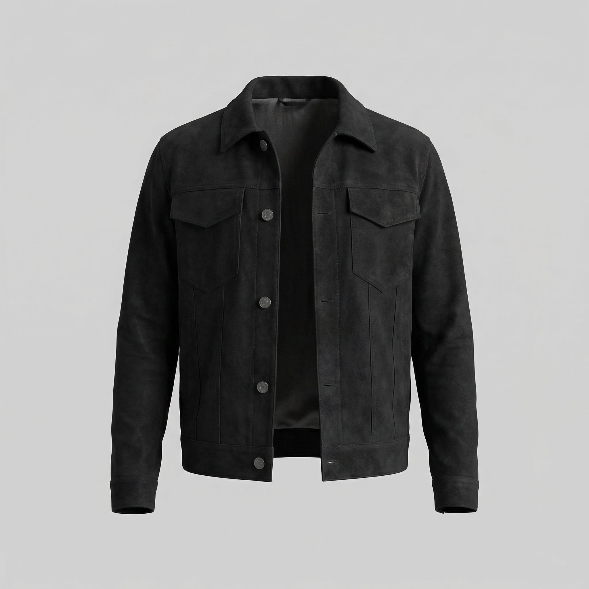 Men's Minimalist Button Closure Jacket
