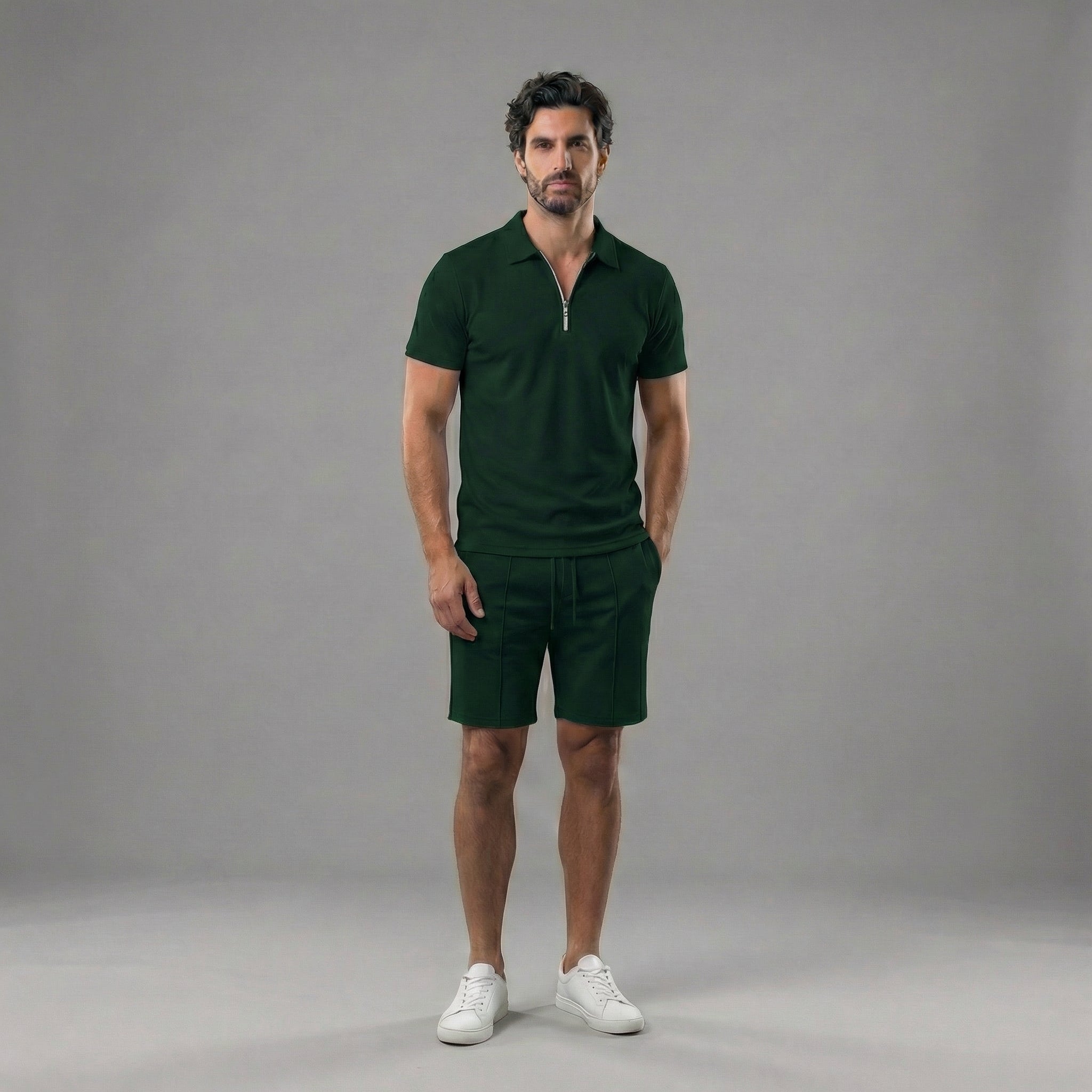 Conjunto de polos y pantalones cortos para estilo casual para hombre