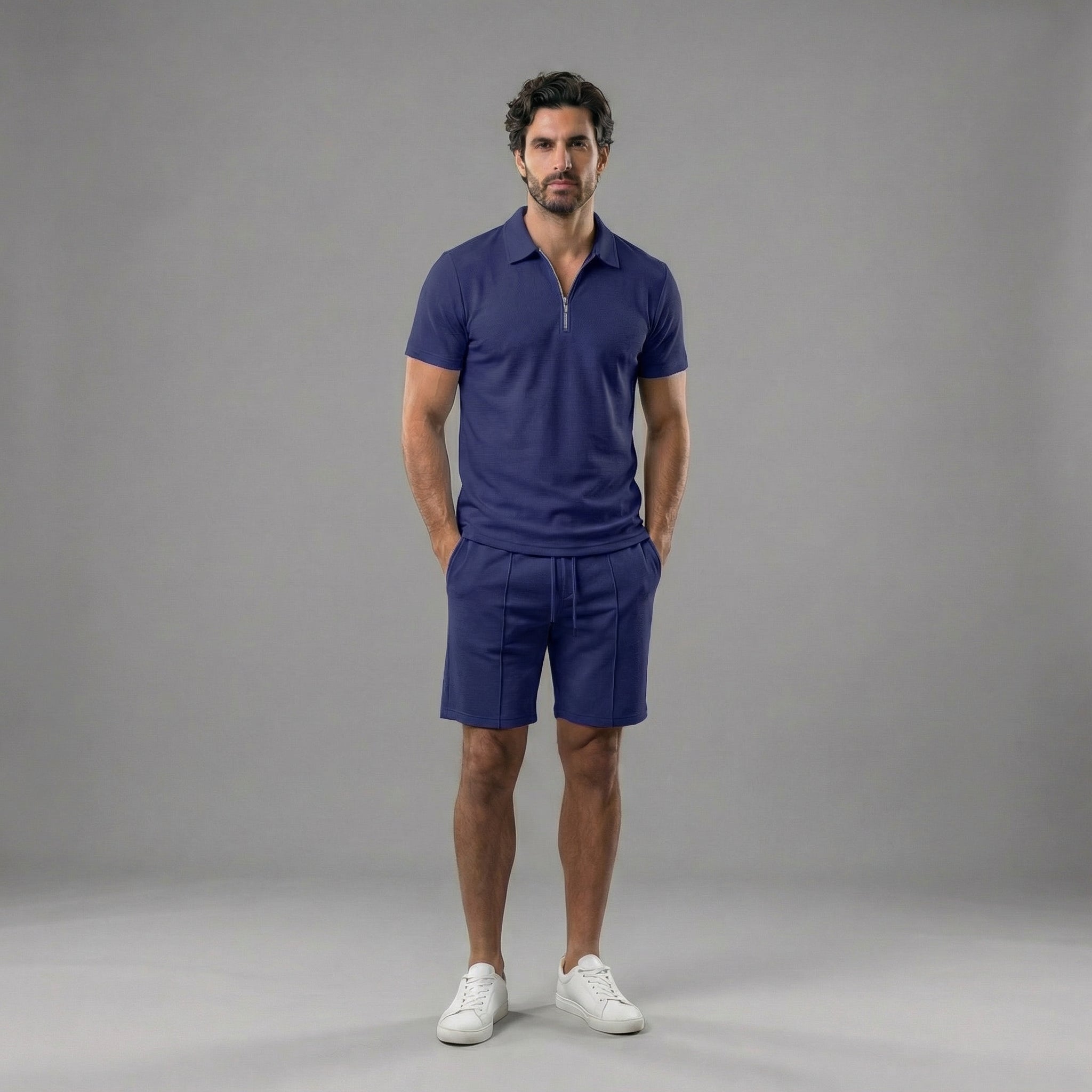 Conjunto de polos y pantalones cortos para estilo casual para hombre