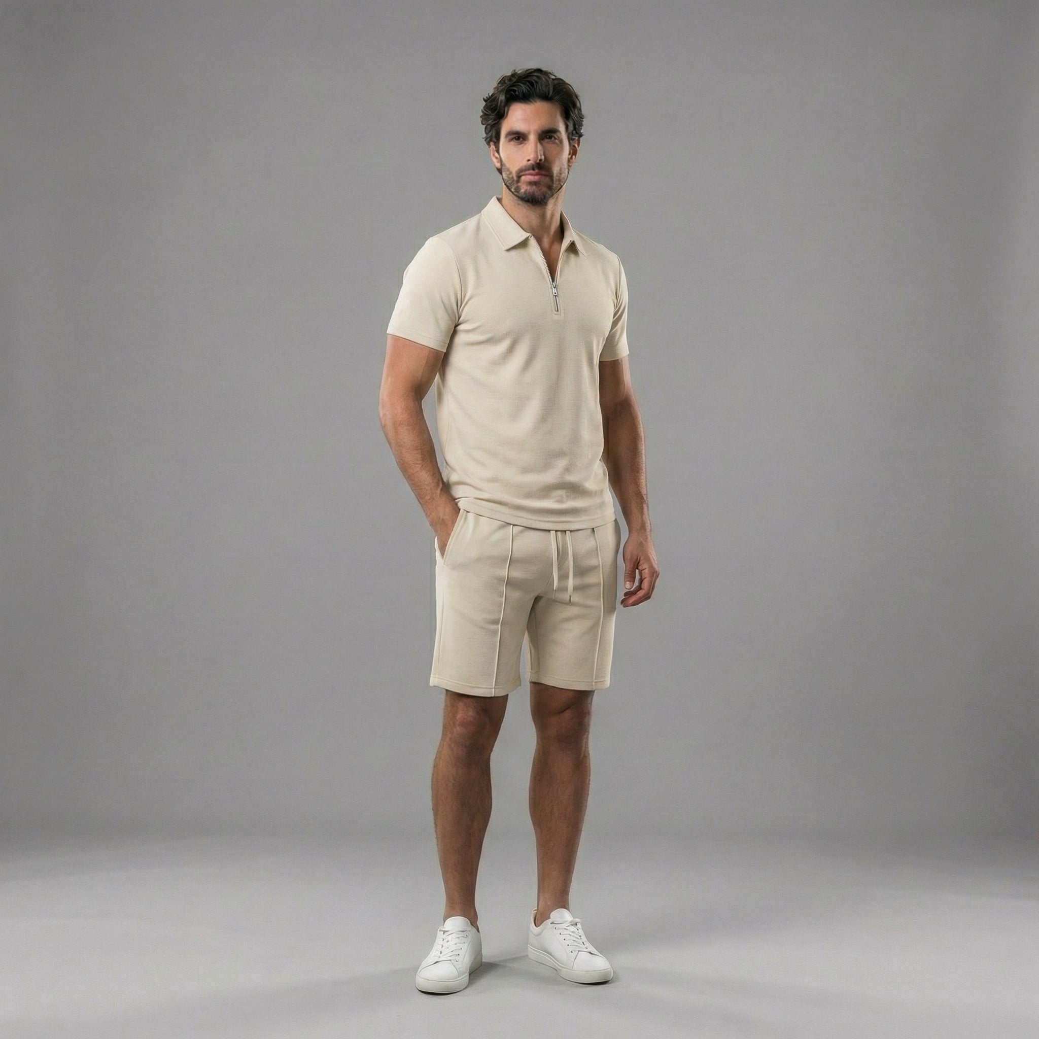 Conjunto de polos y pantalones cortos para estilo casual para hombre