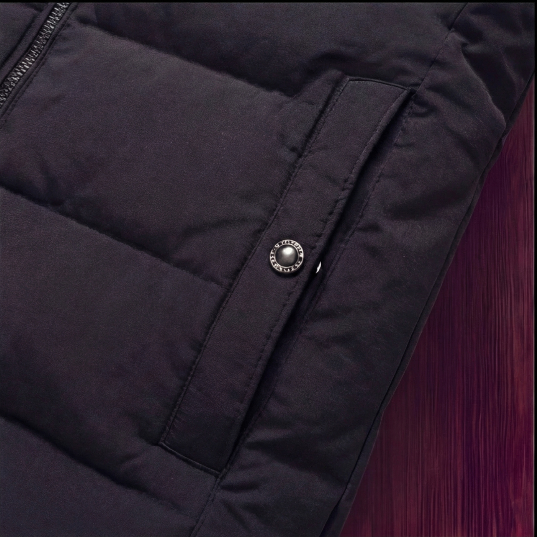 Herren gesteppte Fleecejacke mit Stehkragen