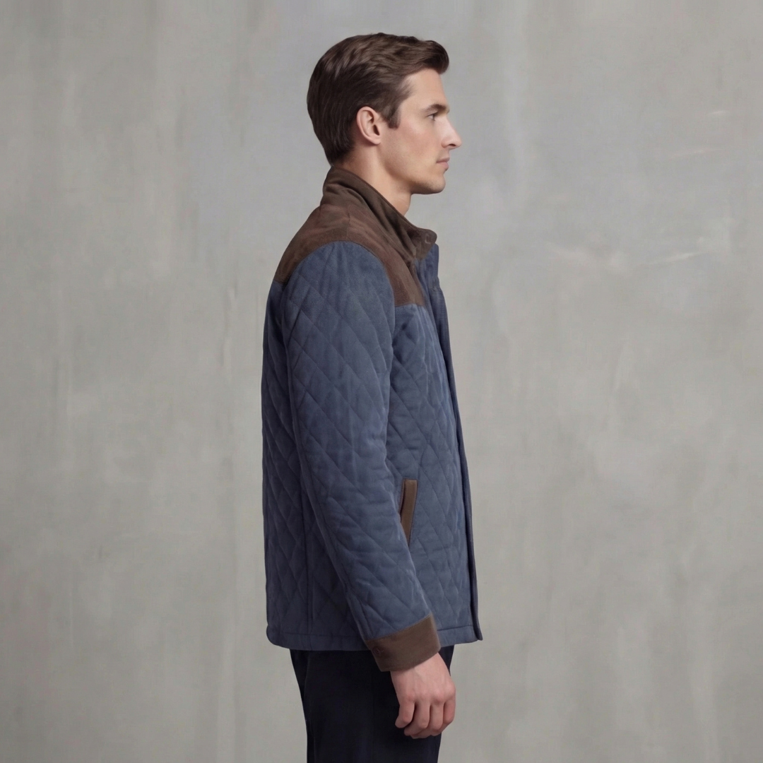 Giacca primaverile trapuntata da uomo con collo alto