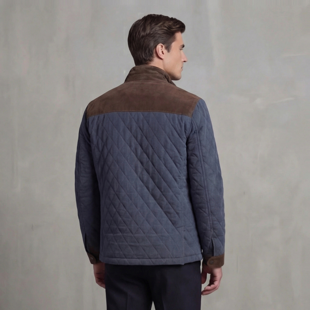 Giacca primaverile trapuntata da uomo con collo alto