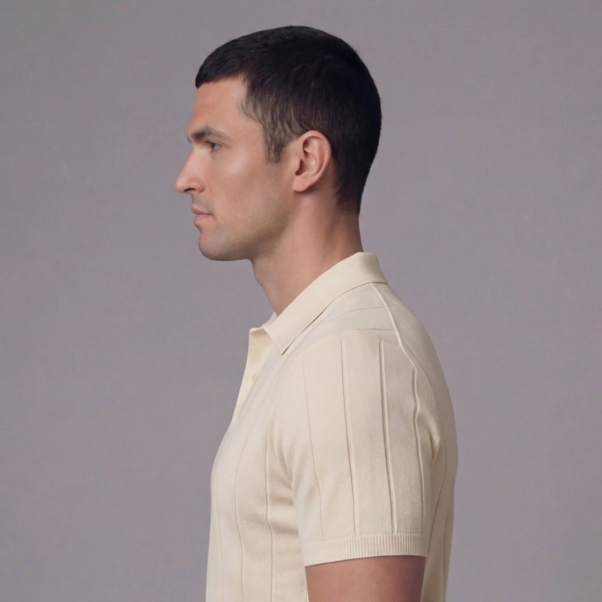 Polo de punto acanalado para hombre