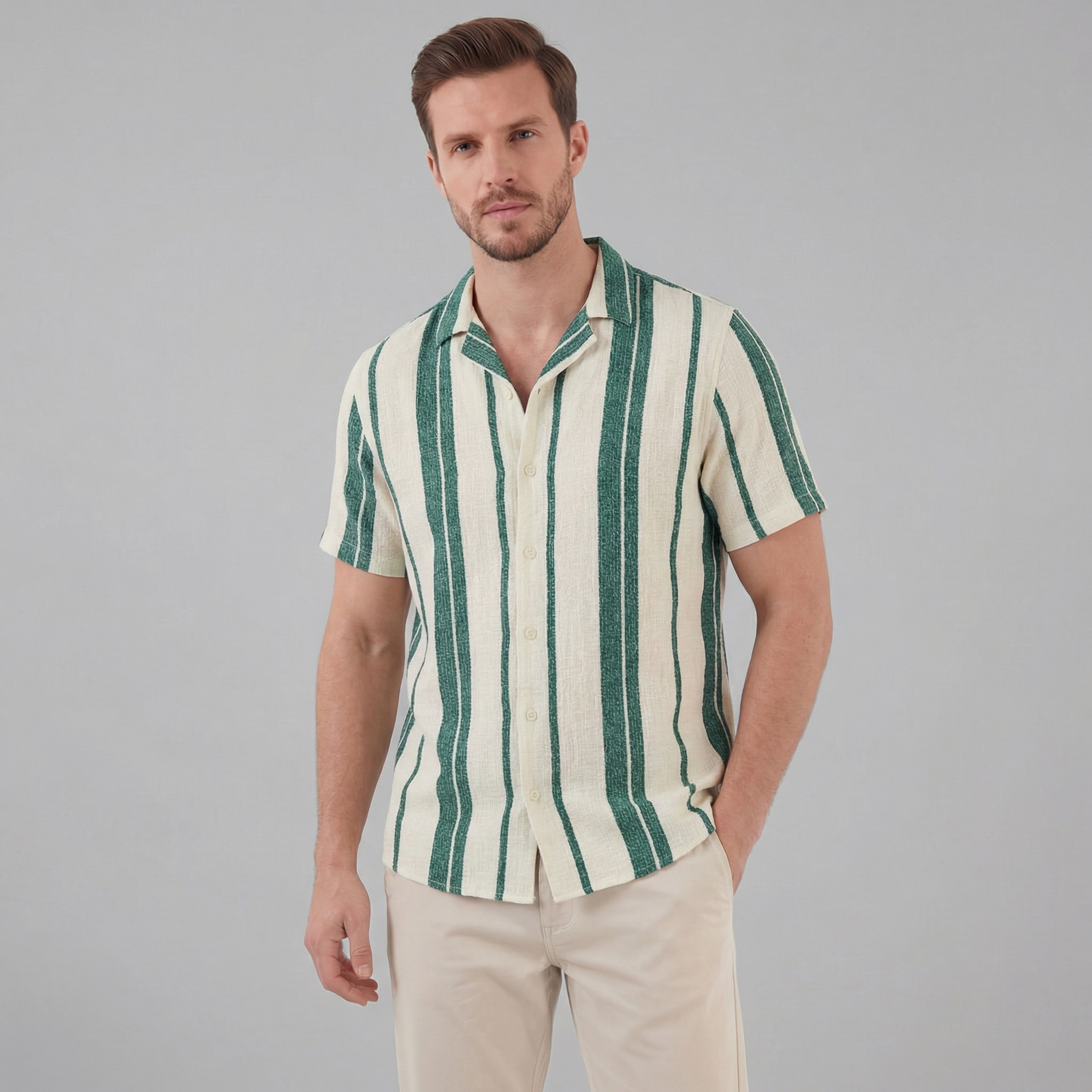 Herre Kortærmet Button-Down Skjorte