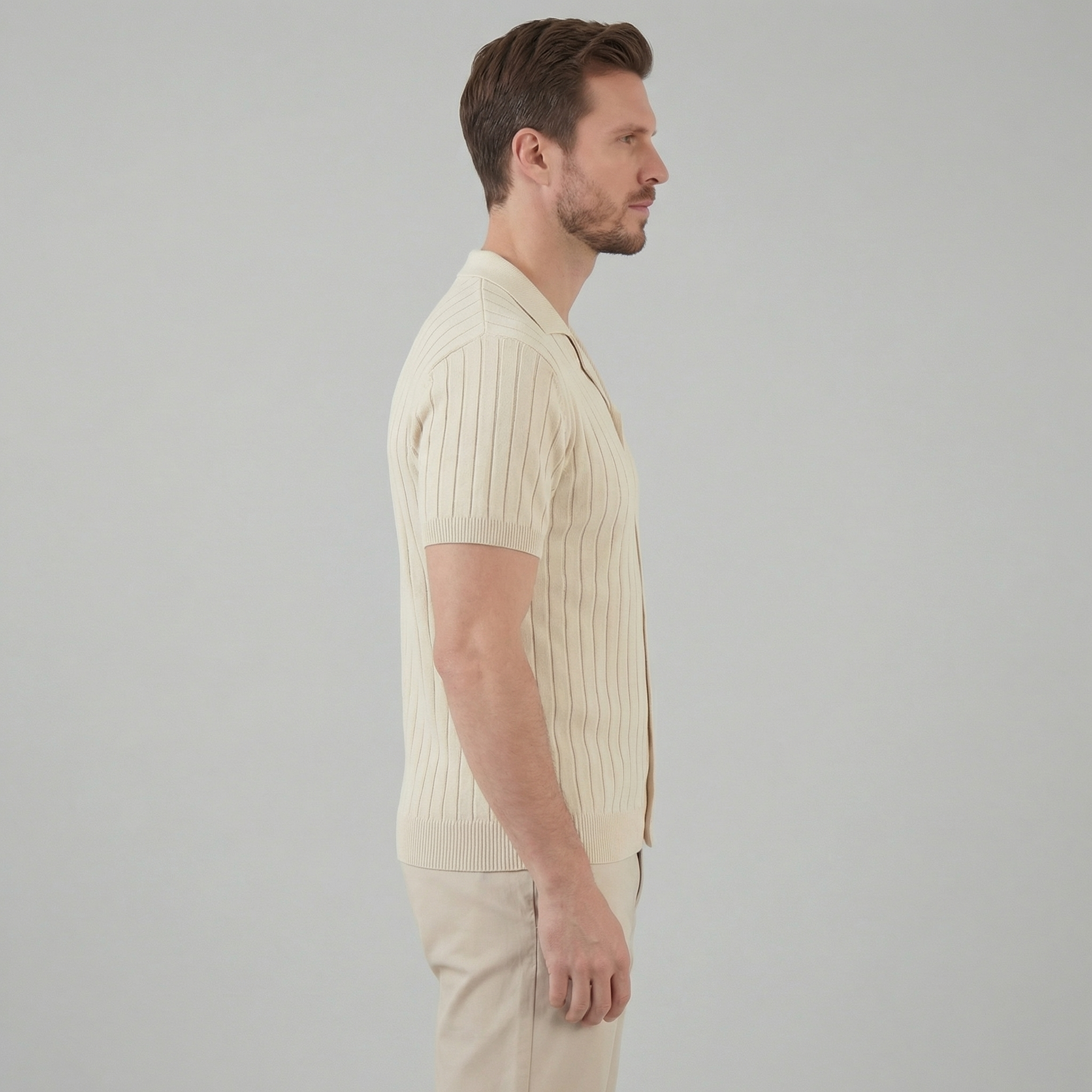 Camisa de punto de manga corta para hombre