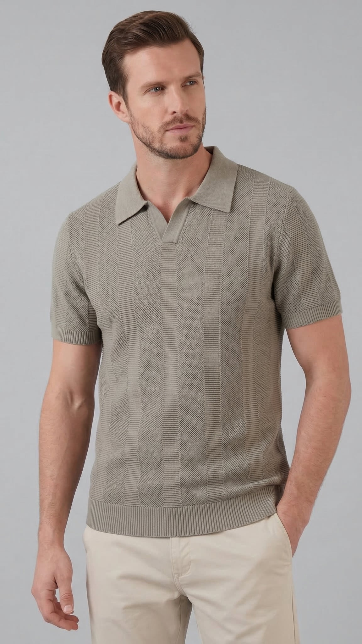 Polo de manga corta para hombre - Diseño moderno de punto