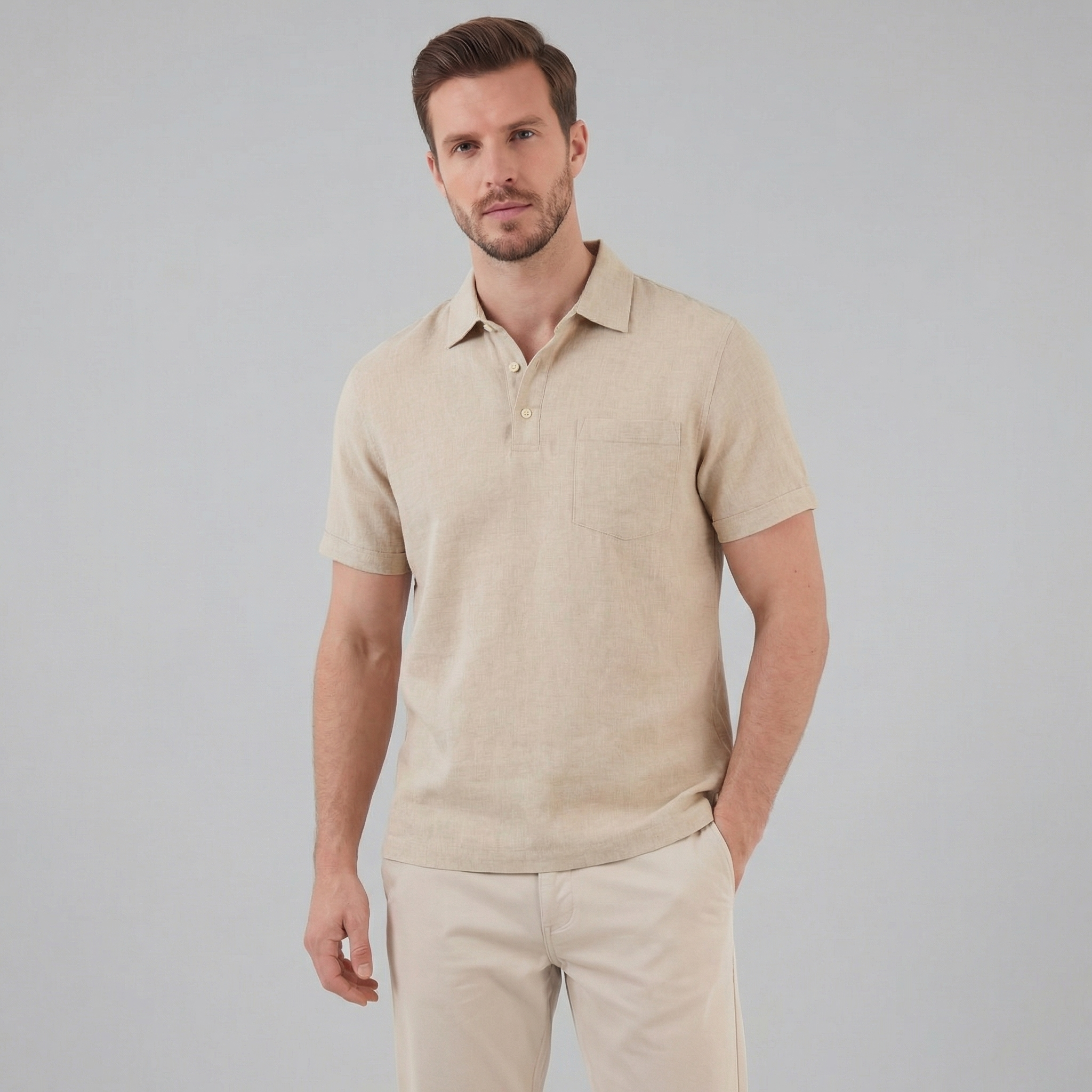 Camisa polo de verano de manga corta para hombre