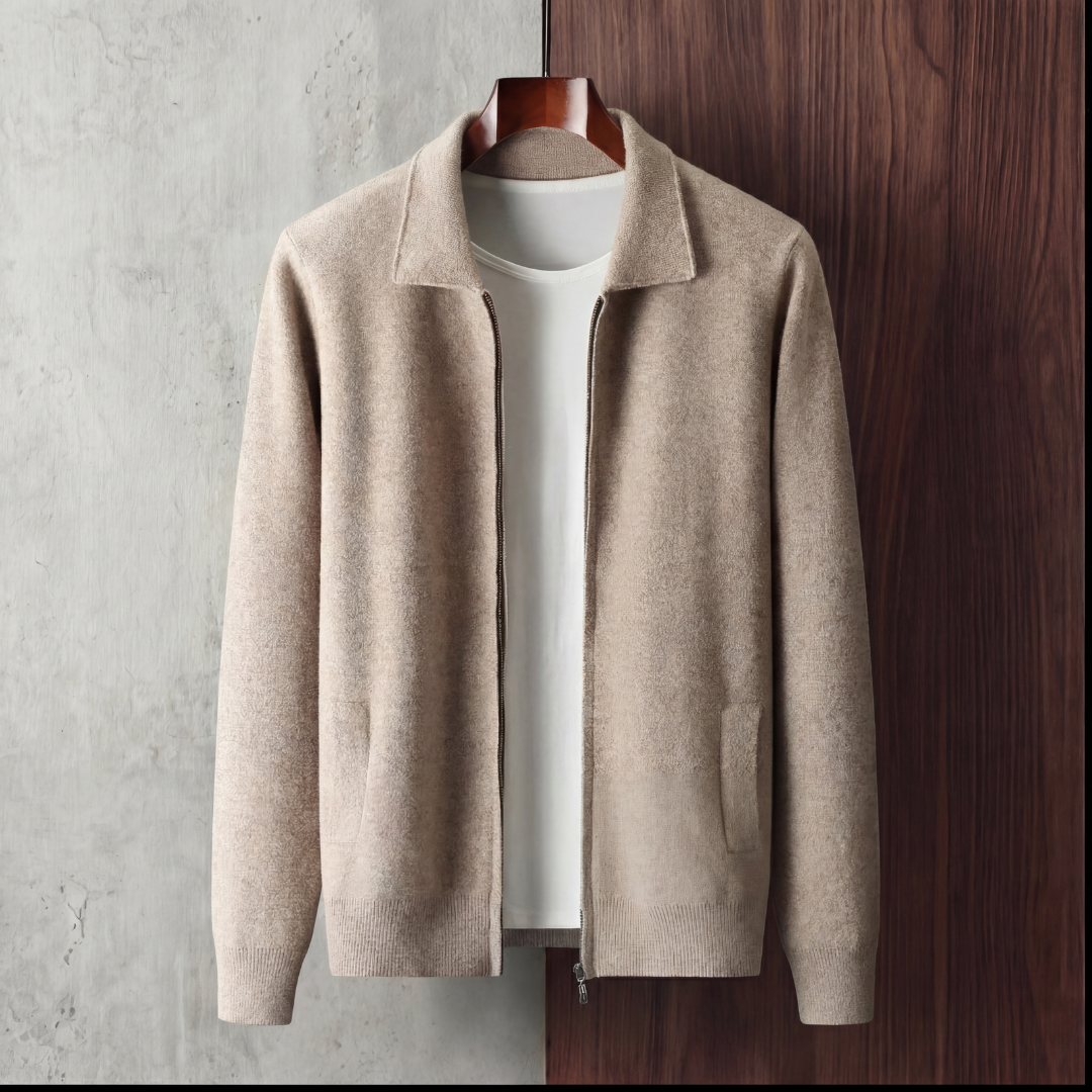 Herren Weiche Stoffweste mit Reißverschluss