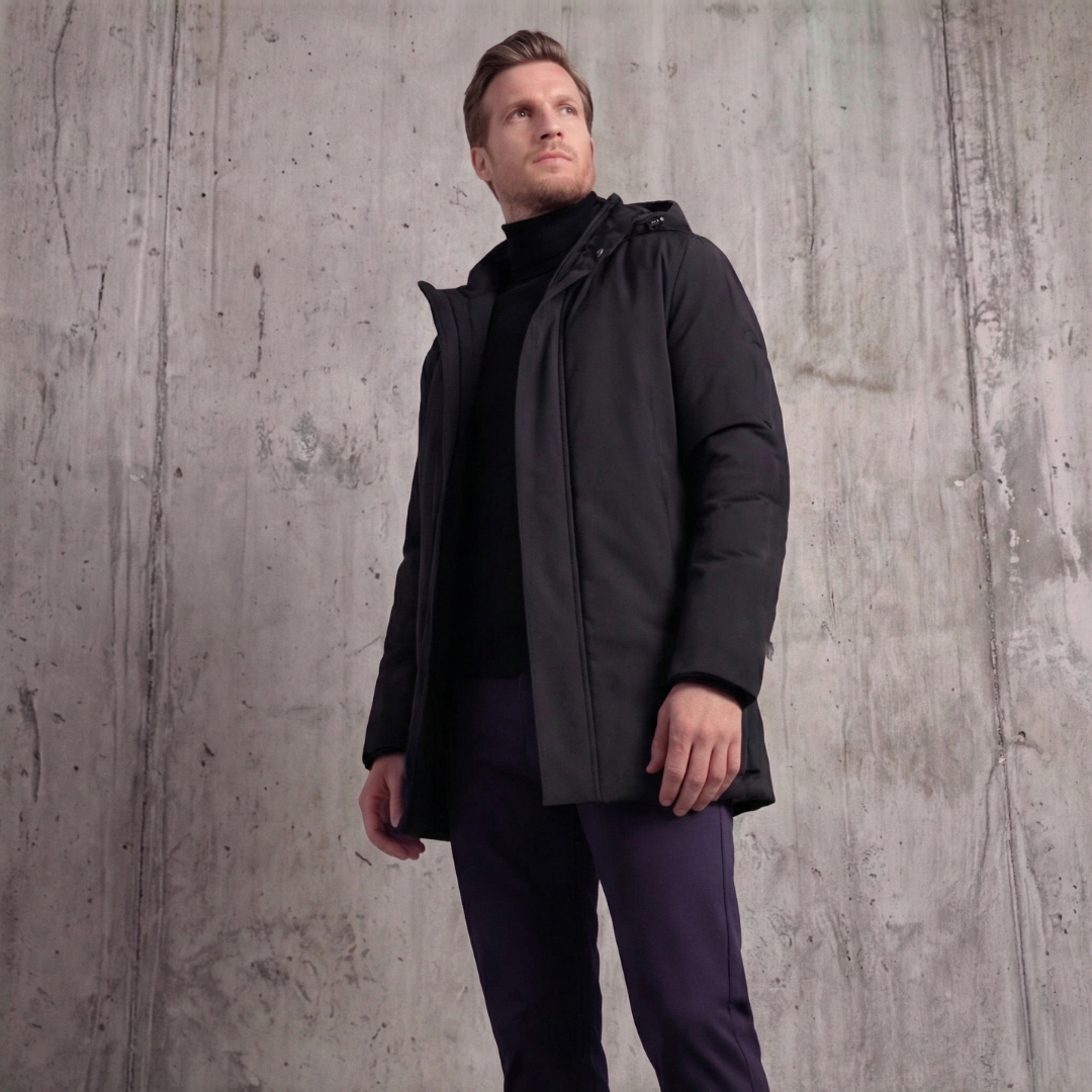 Giacca imbottita primaverile da uomo con cappuccio