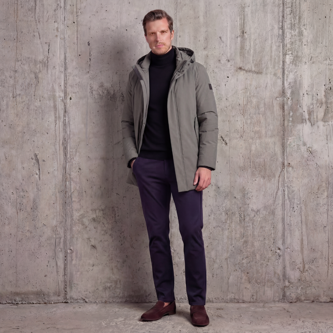 Giacca imbottita primaverile da uomo con cappuccio