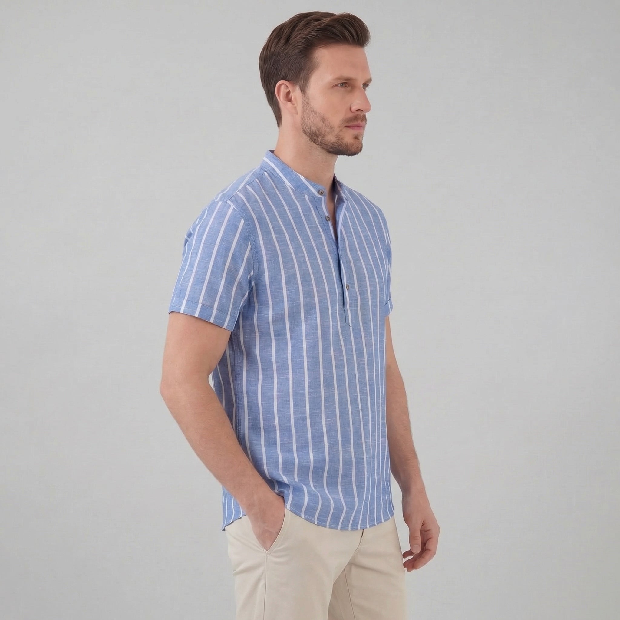 Camicia casual a righe da uomo