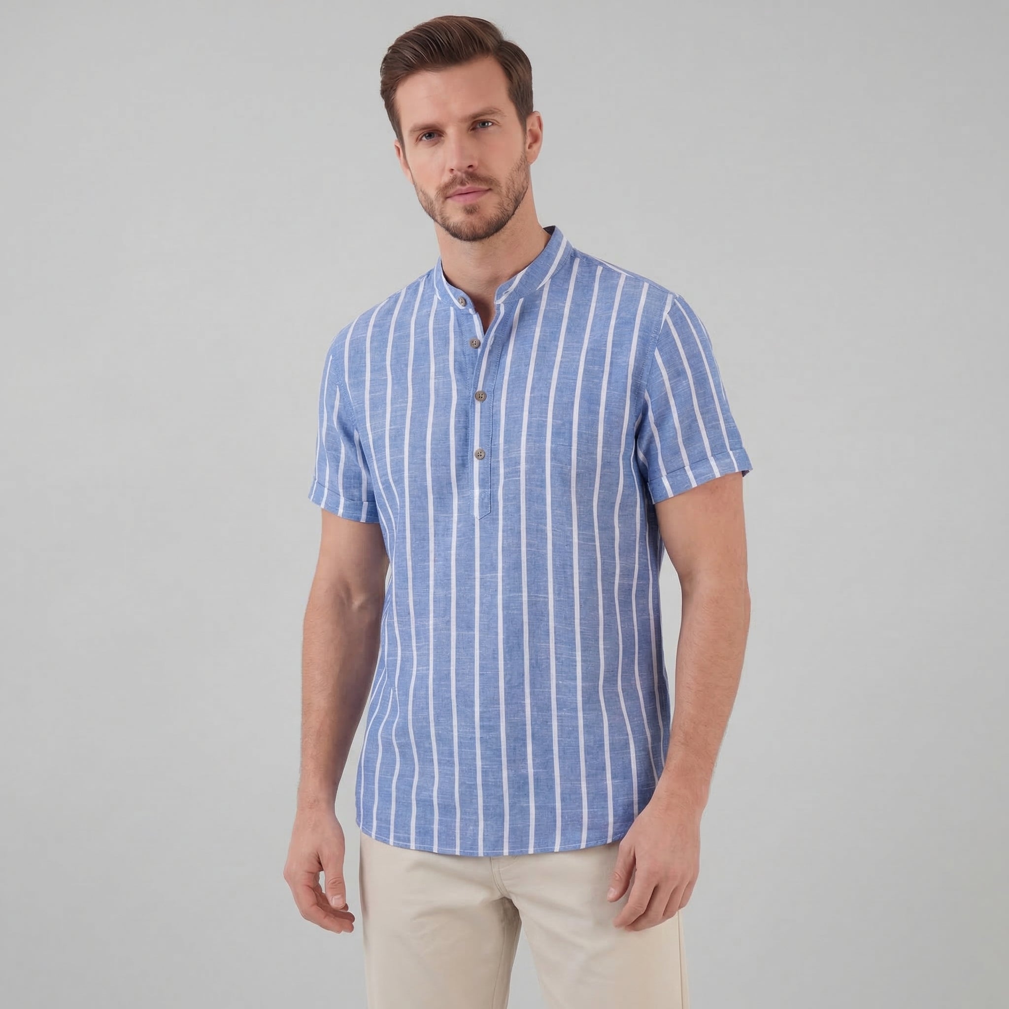 Camicia casual a righe da uomo