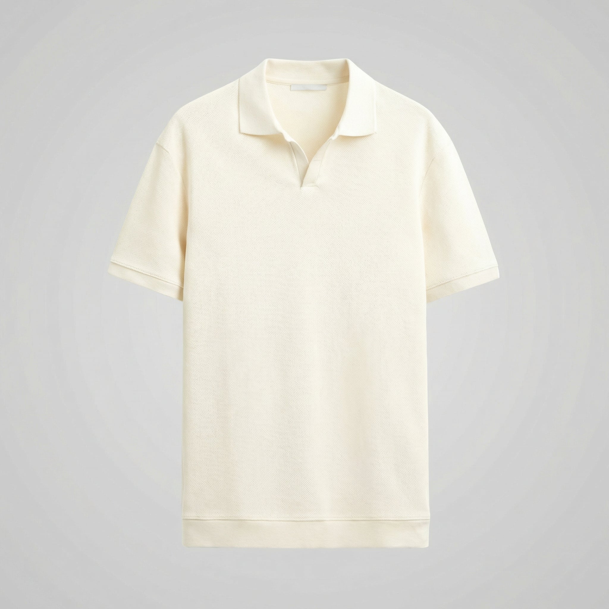 Men's Structured V-Neck Polo Shirt