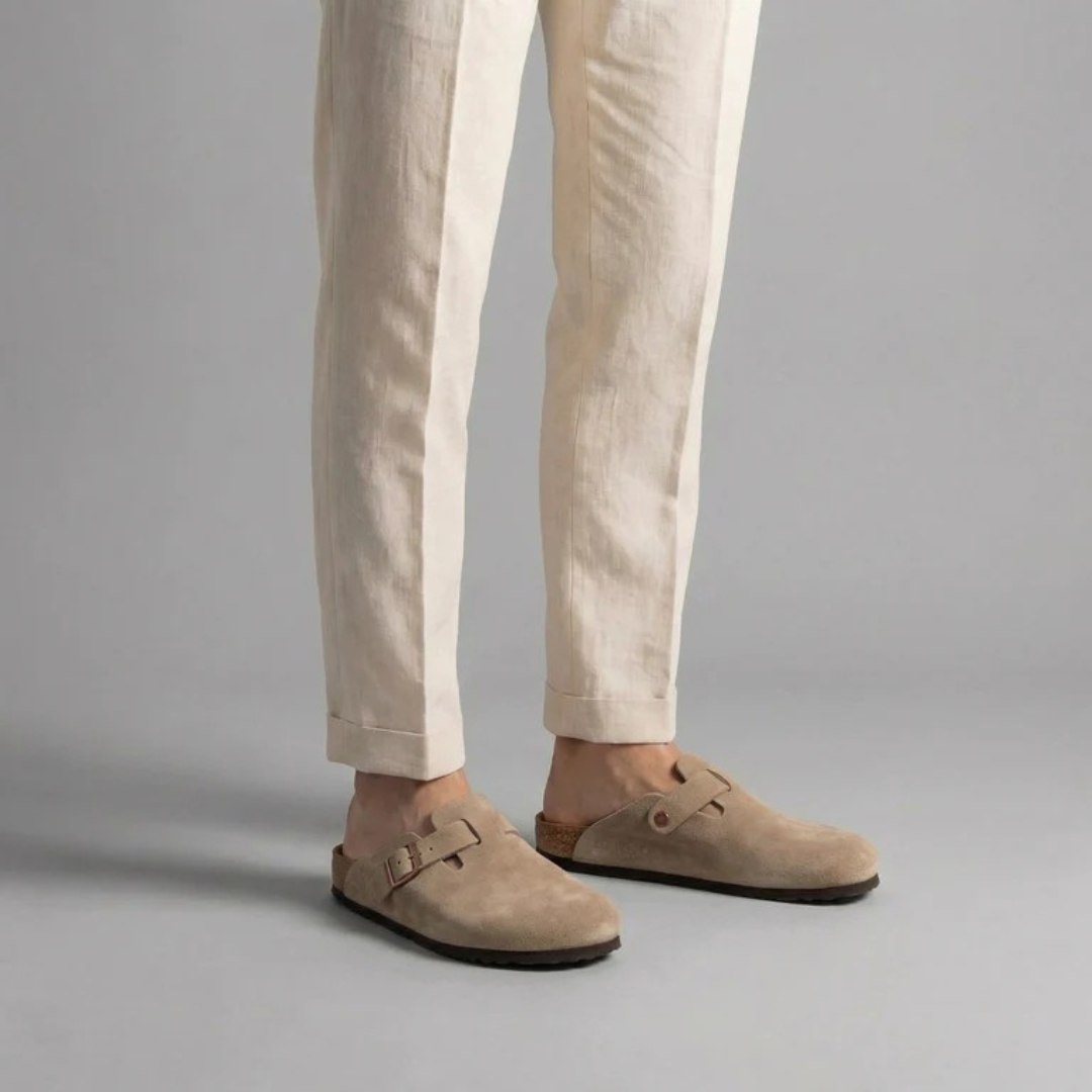 Zuecos de ante para hombre - Mocasines cómodos y elegantes