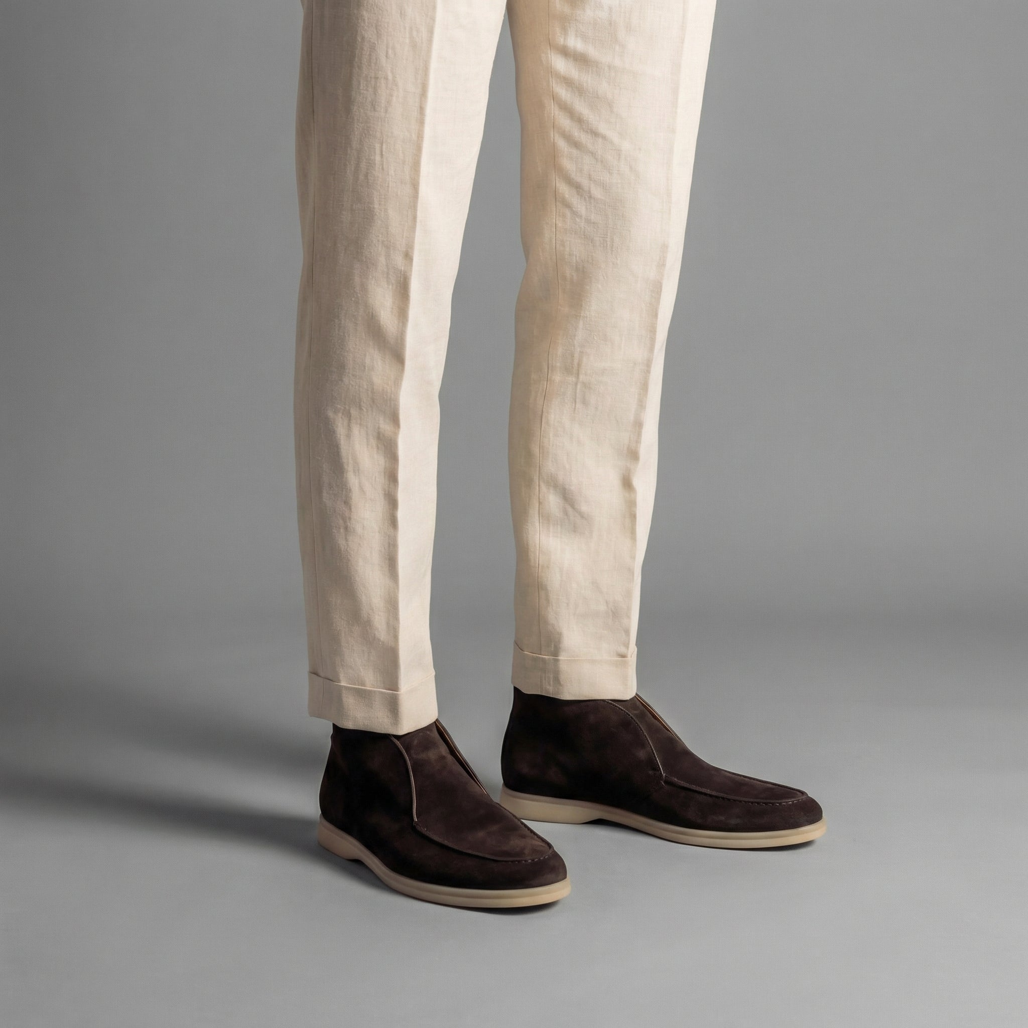 Mocasines altos de ante para hombre