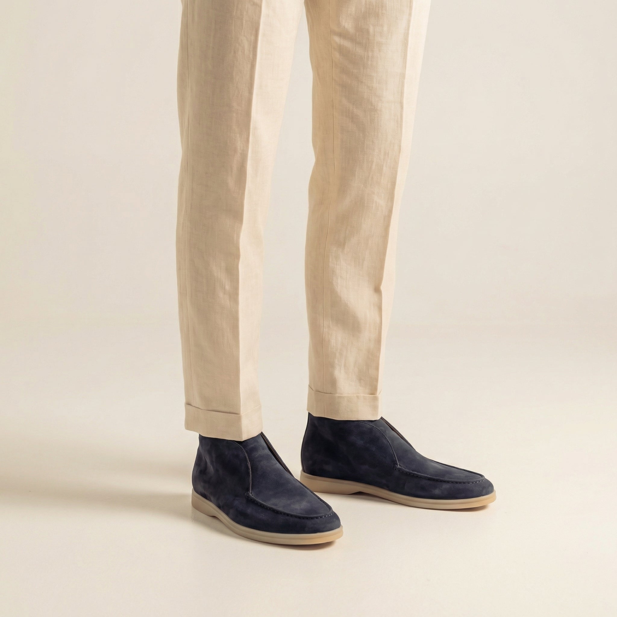 Mocasines altos de ante para hombre