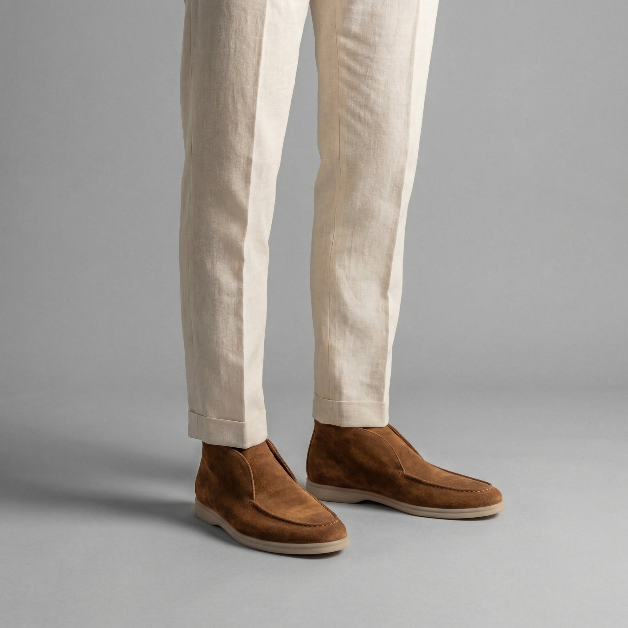 Mocasines altos de ante para hombre