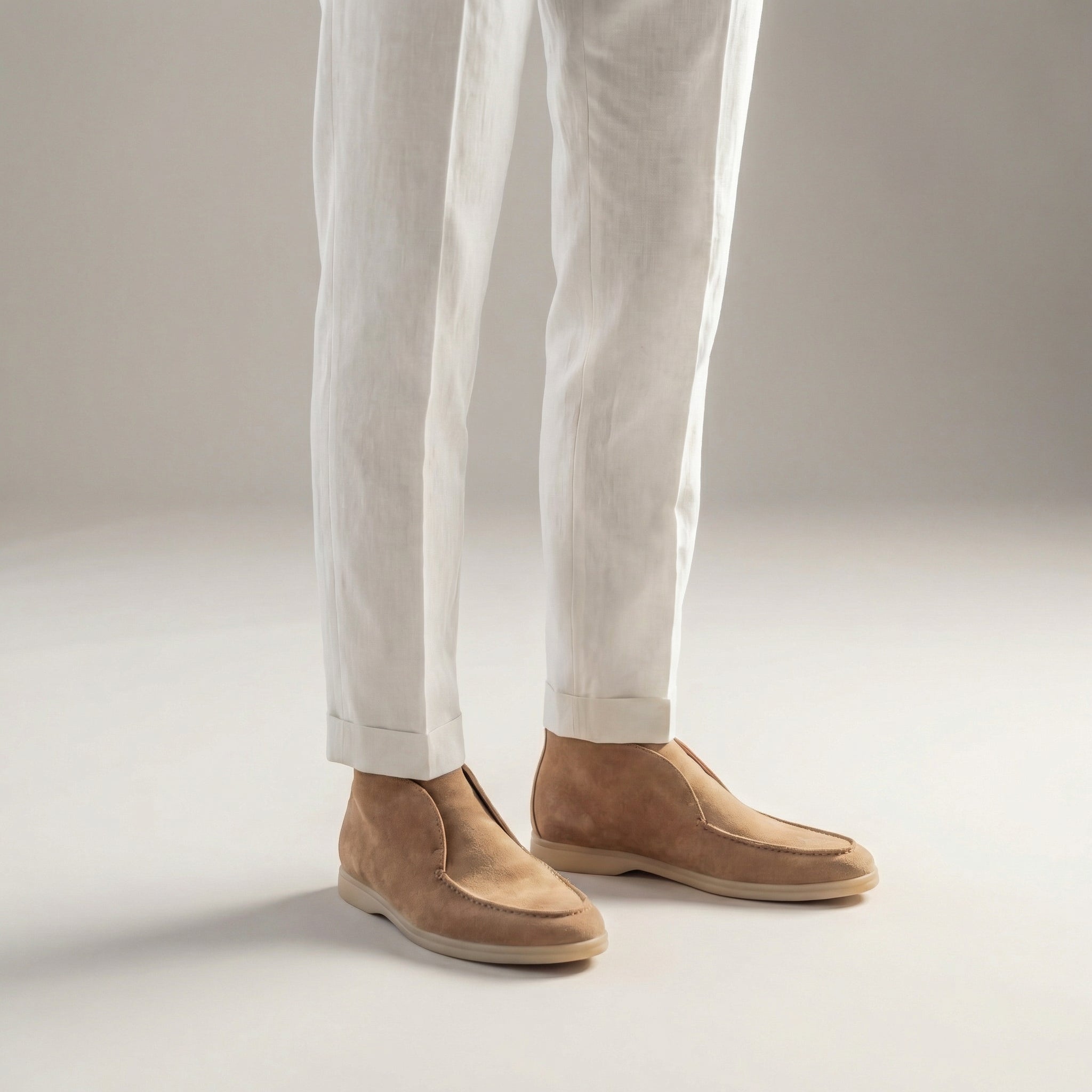 Mocasines altos de ante para hombre