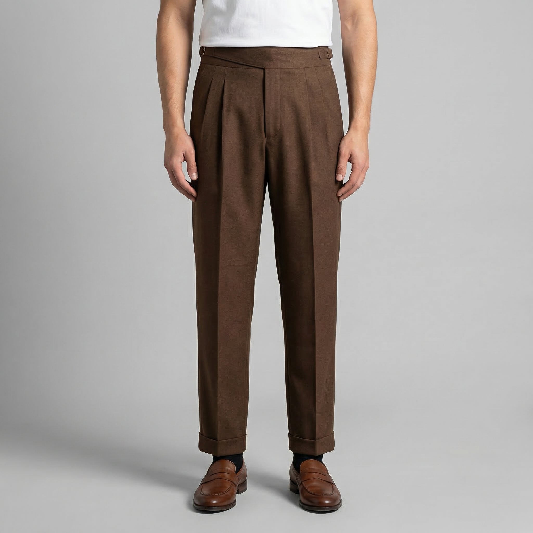 Pantalones Plisados de Corte Entallado para Hombre