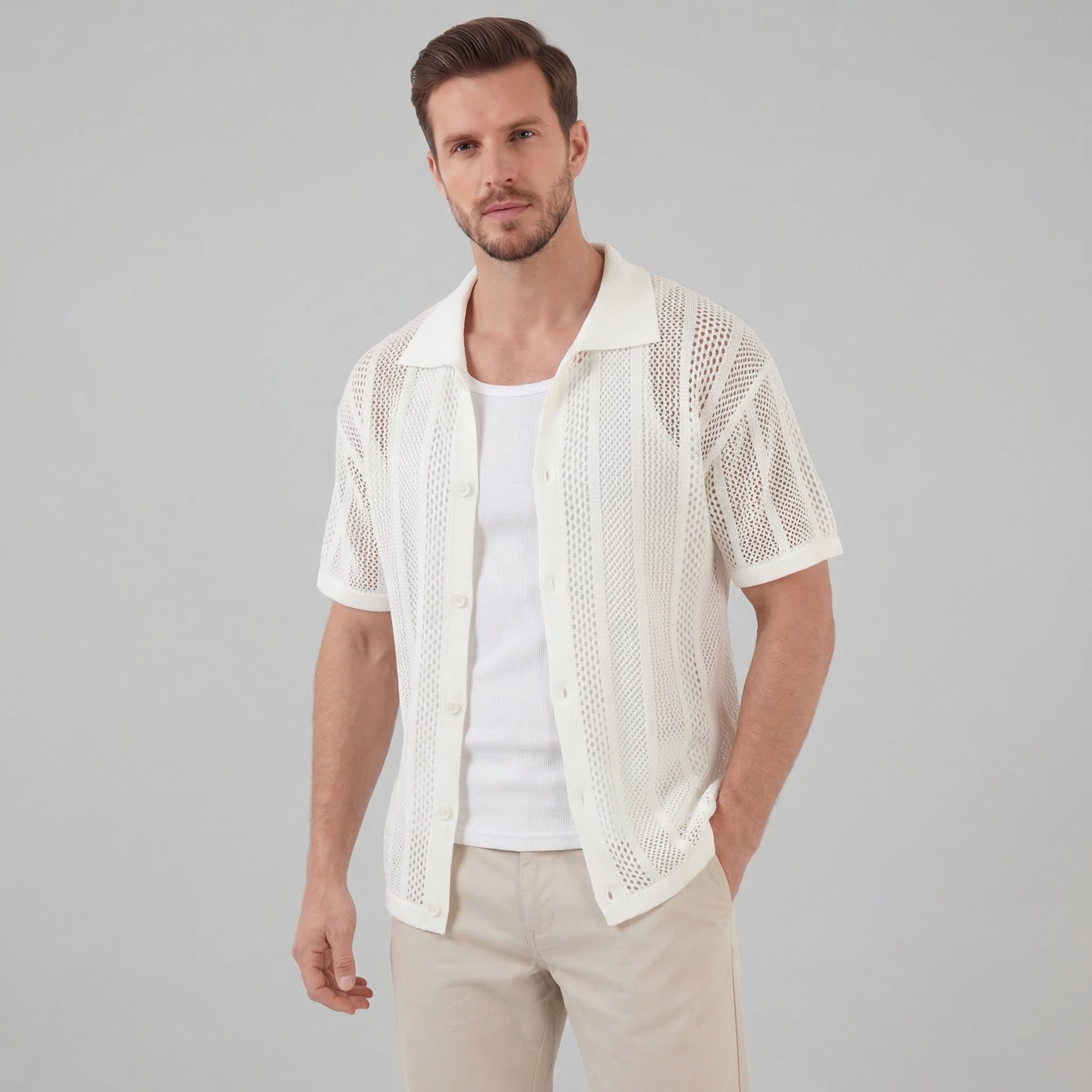 Camicia casual alla moda per l'estate da uomo