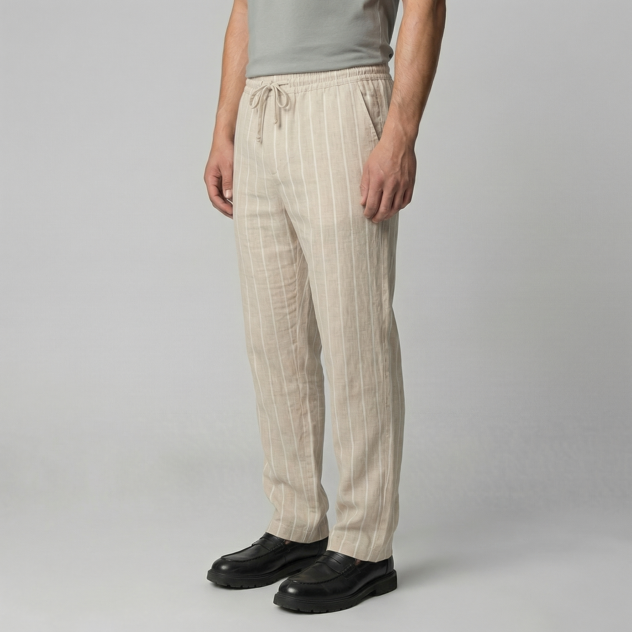 Pantalones para hombre con cintura de cordón