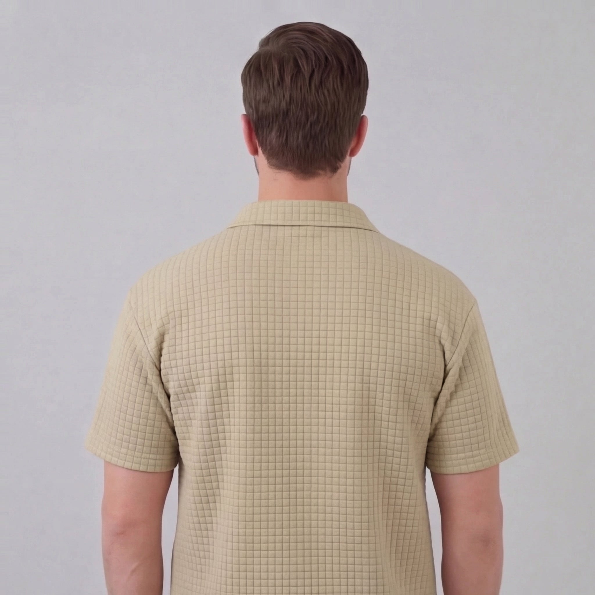 Completo estivo corto in maglia waffle da uomo