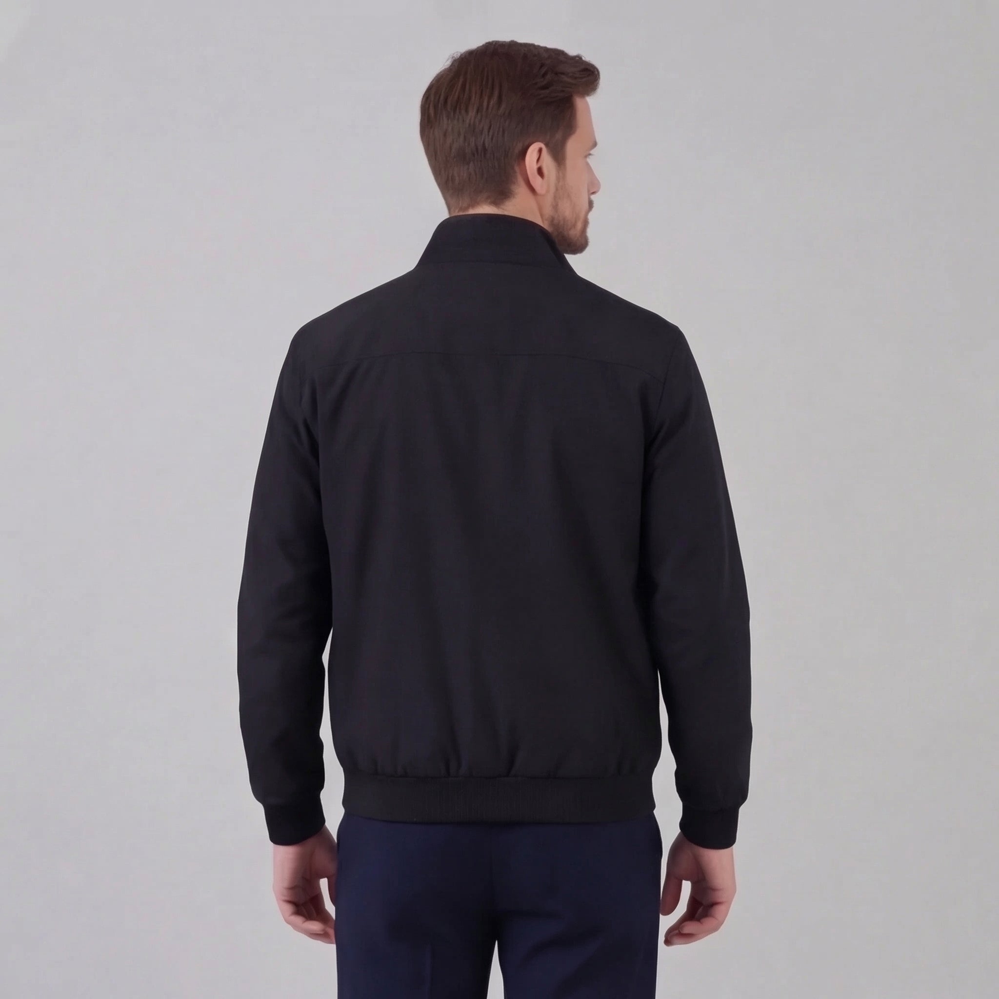 Herren winddichte Jacke mit Stehkragen