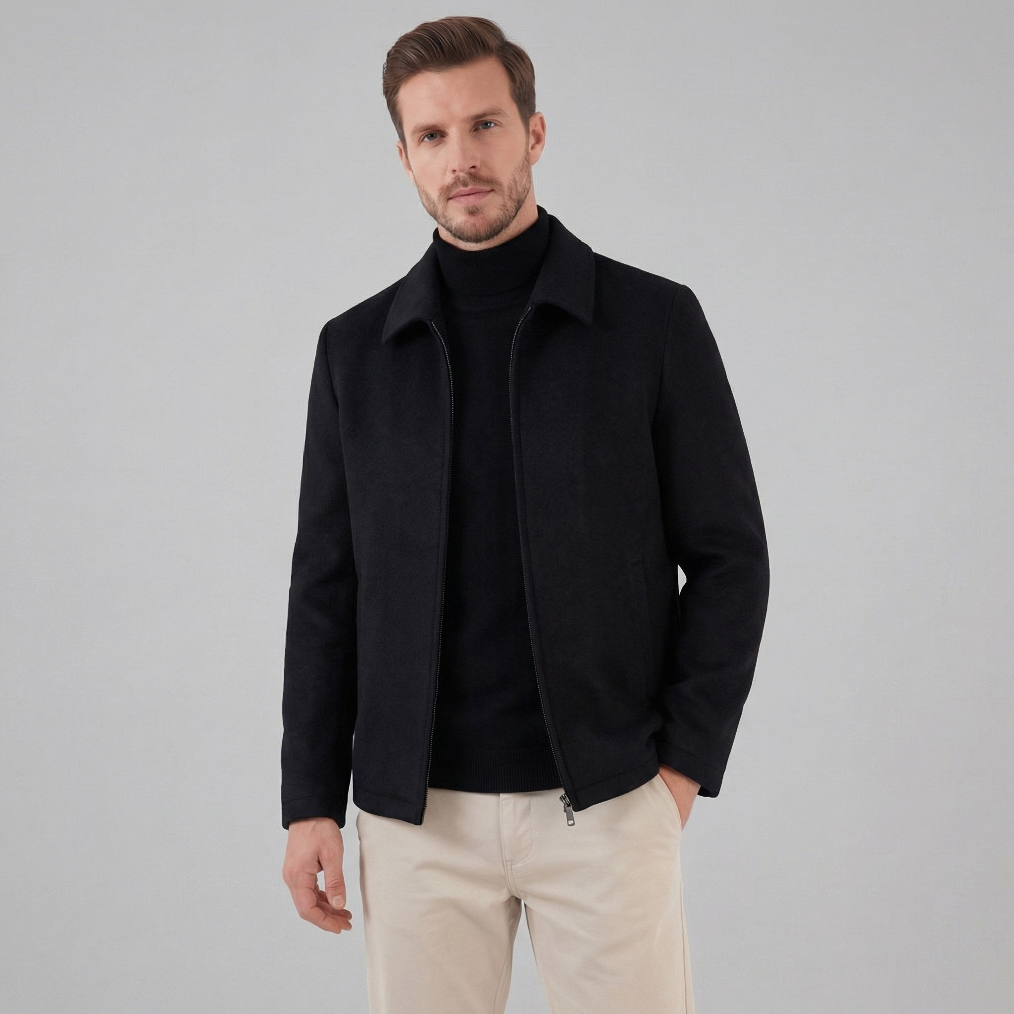 Chaqueta de Mezcla de Lana para Hombre